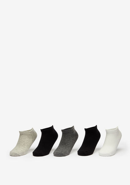 Set of 5 - Plain Ankle Length Socks-Boy%27s Socks-image-0