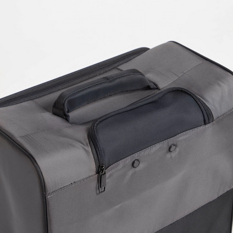 IT Textured Solid Trolley Bag with Retractable Handle and Wheels