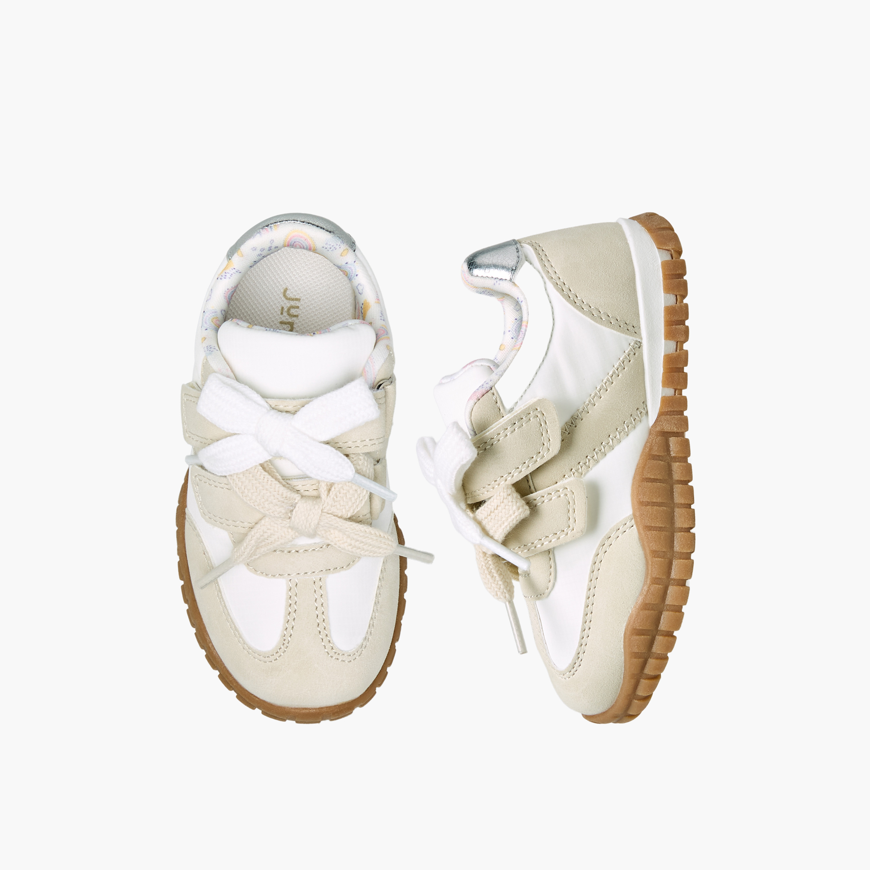حذاء سنيكرز بطول الكاحل وشريط إغلاق لاصق للبنات من جونيورز-girls-shoes-sneakers-image-1