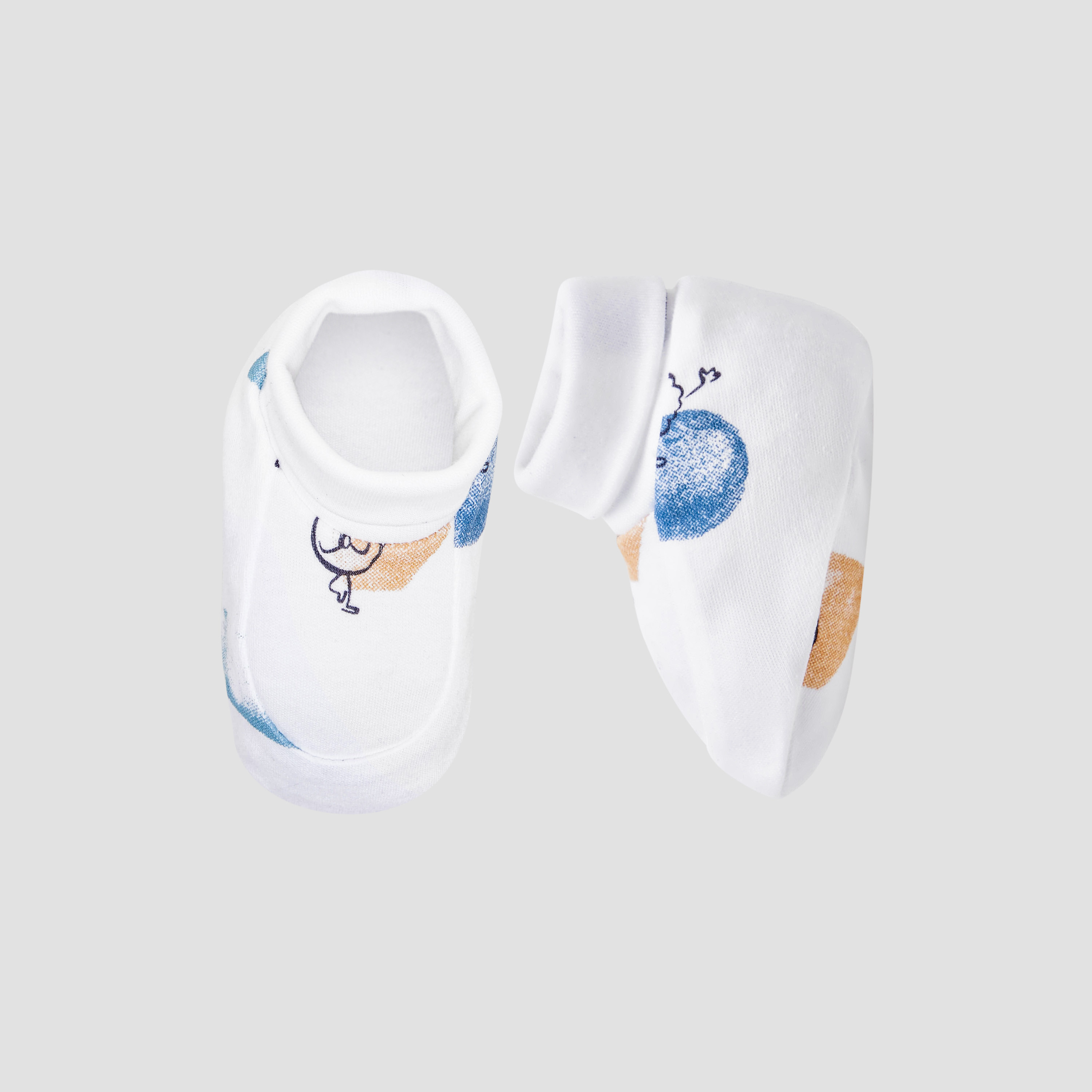 Juniors Printed Slip-On Booties-baby-boys-shoes-booties-image-1