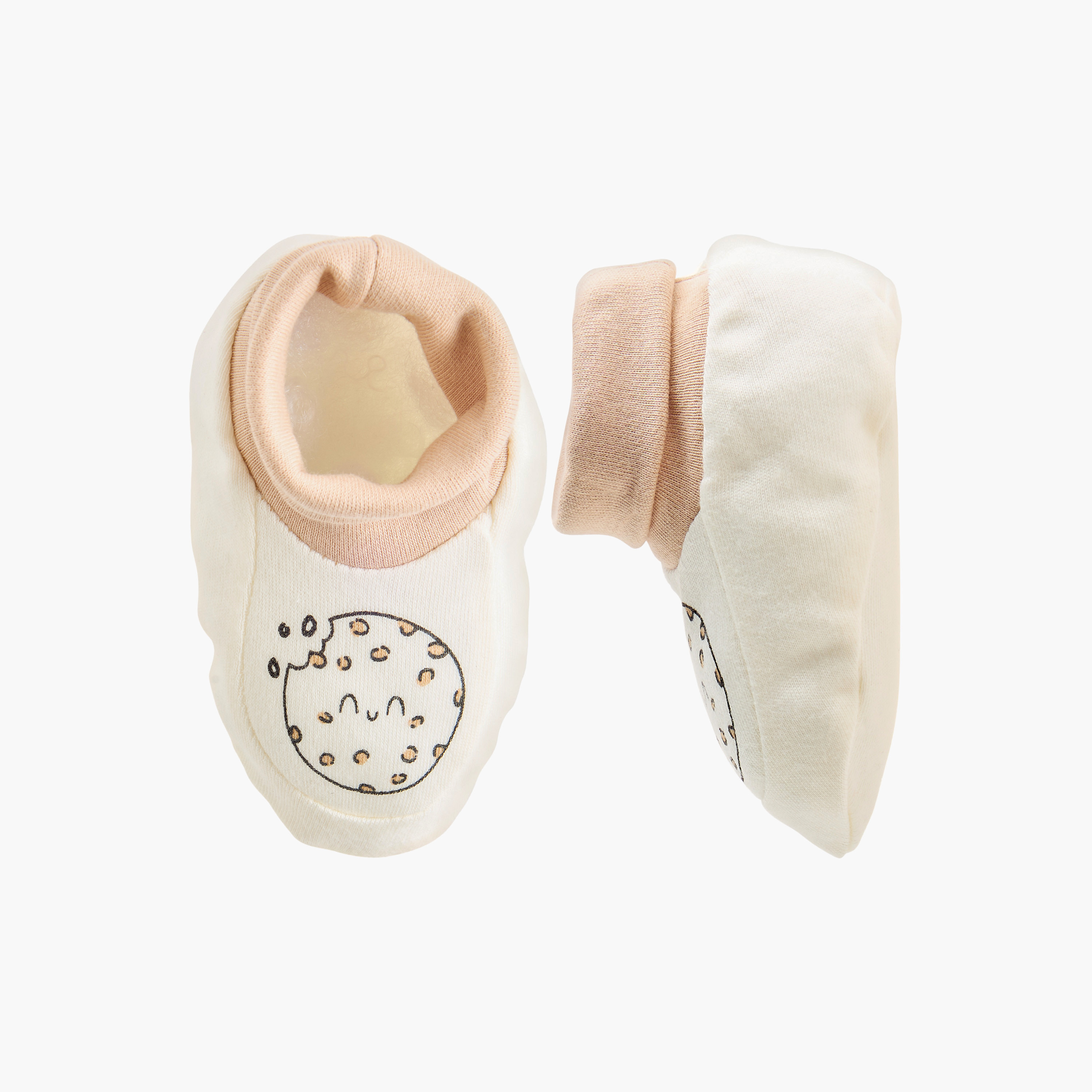 Juniors Cookie Print Booties-baby-boys-shoes-booties-image-1