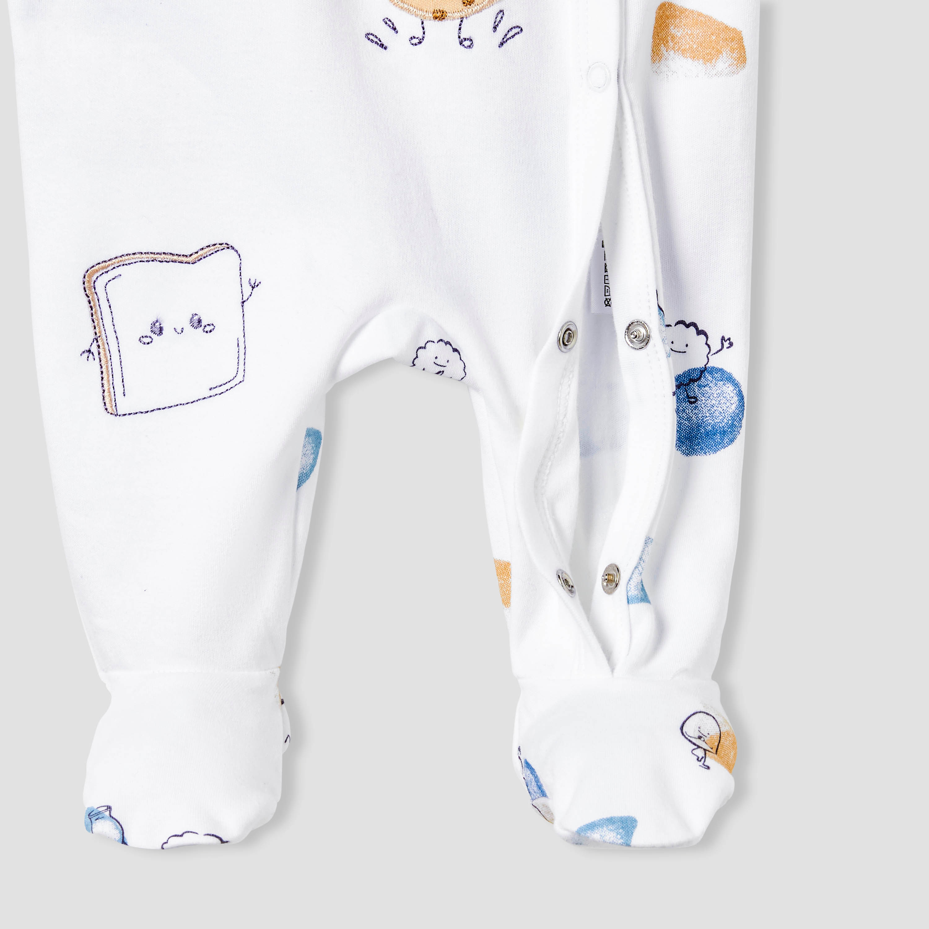 Juniors Round Neck Footed Sleepsuit with Fun Print - Cotton - Long Sleeves-baby-boys-clothing-nightwear-sleepsuits-image-4