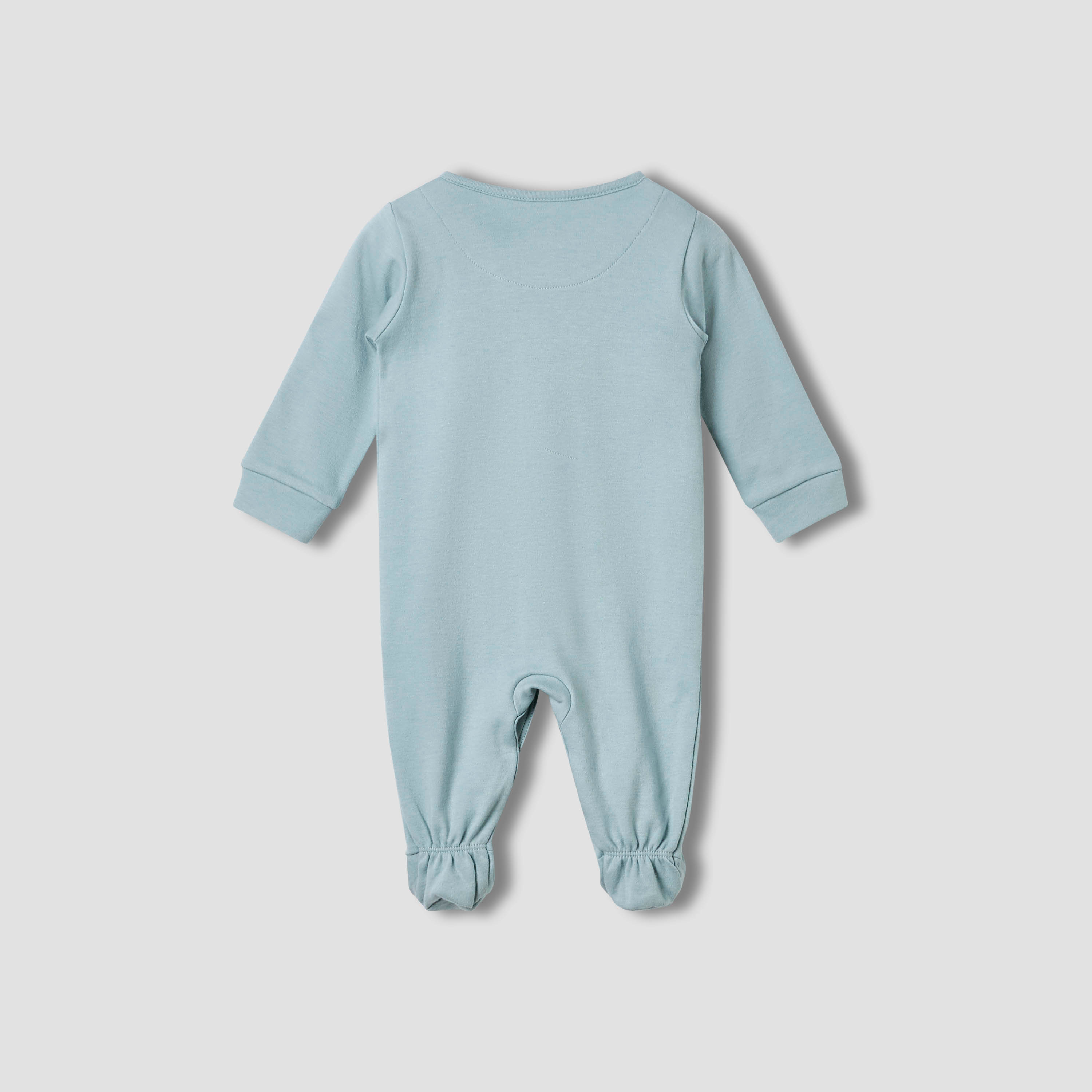 Juniors Round Neck Closed Feet Sleepsuit with Fun Embroidery - Cotton - Long Sleeves-baby-boys-clothing-nightwear-sleepsuits-image-2
