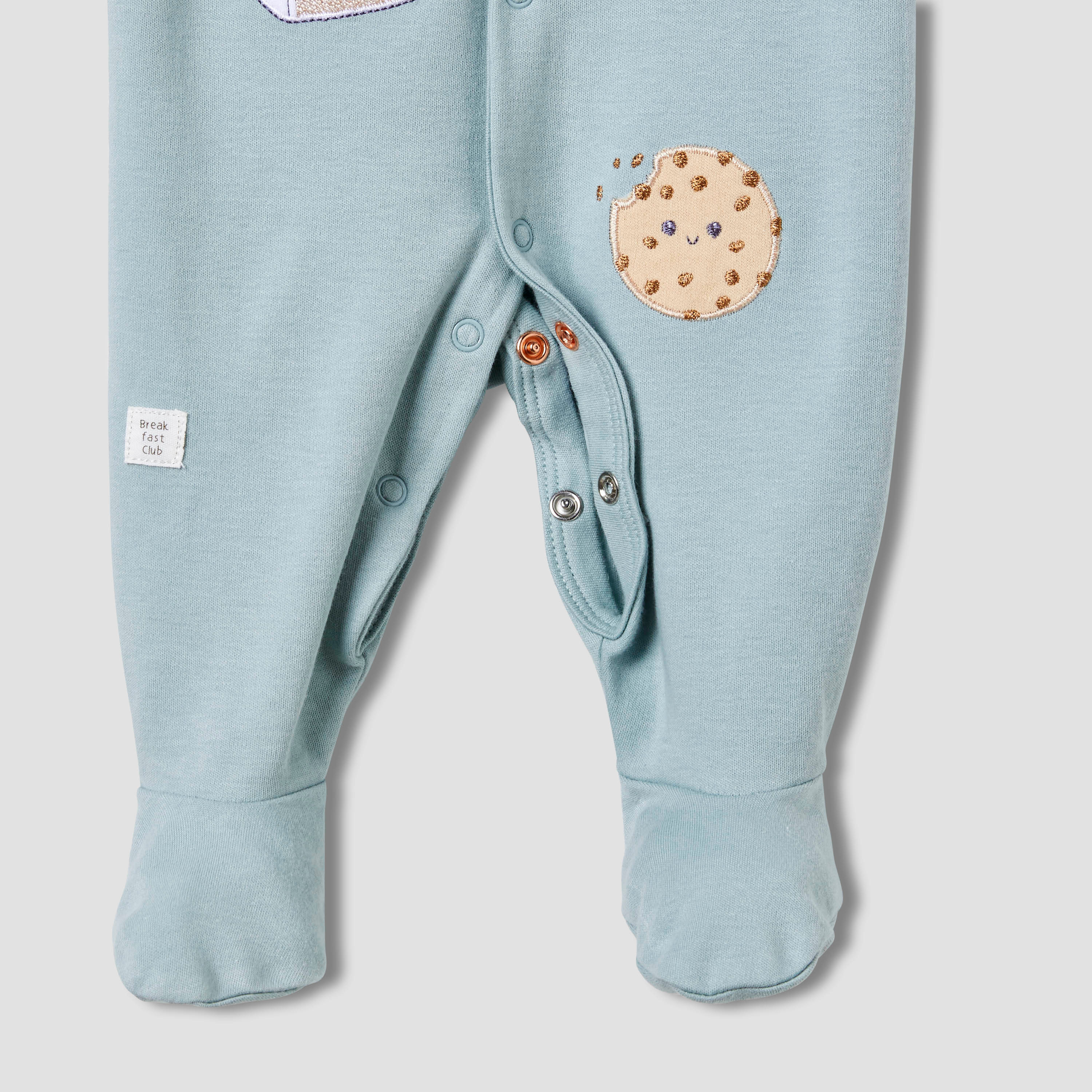 Juniors Round Neck Closed Feet Sleepsuit with Fun Embroidery - Cotton - Long Sleeves-baby-boys-clothing-nightwear-sleepsuits-image-4