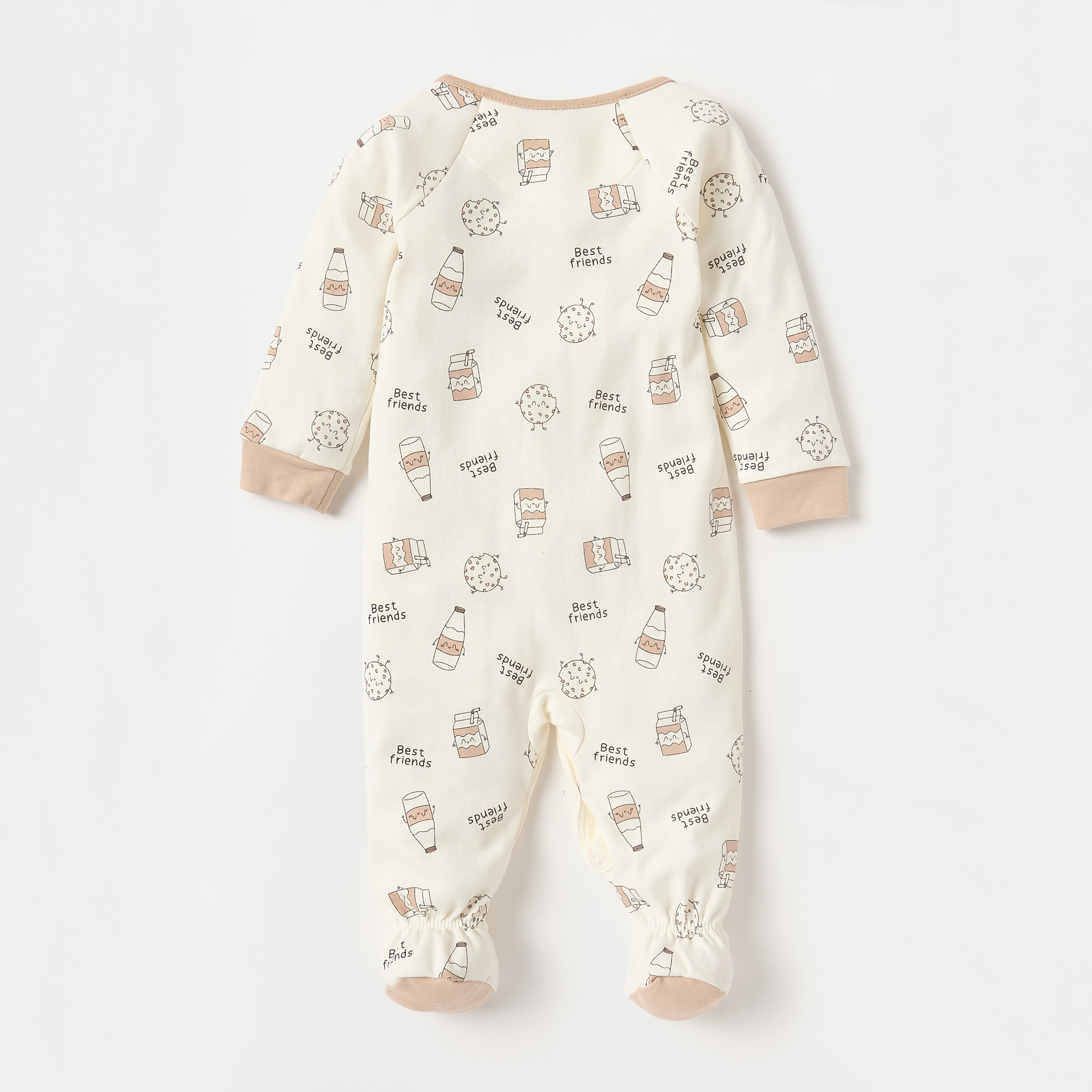 Juniors Printed Closed Feet Sleepsuit with Long Sleeves and Button Closure-baby-boys-clothing-nightwear-sleepsuits-image-2