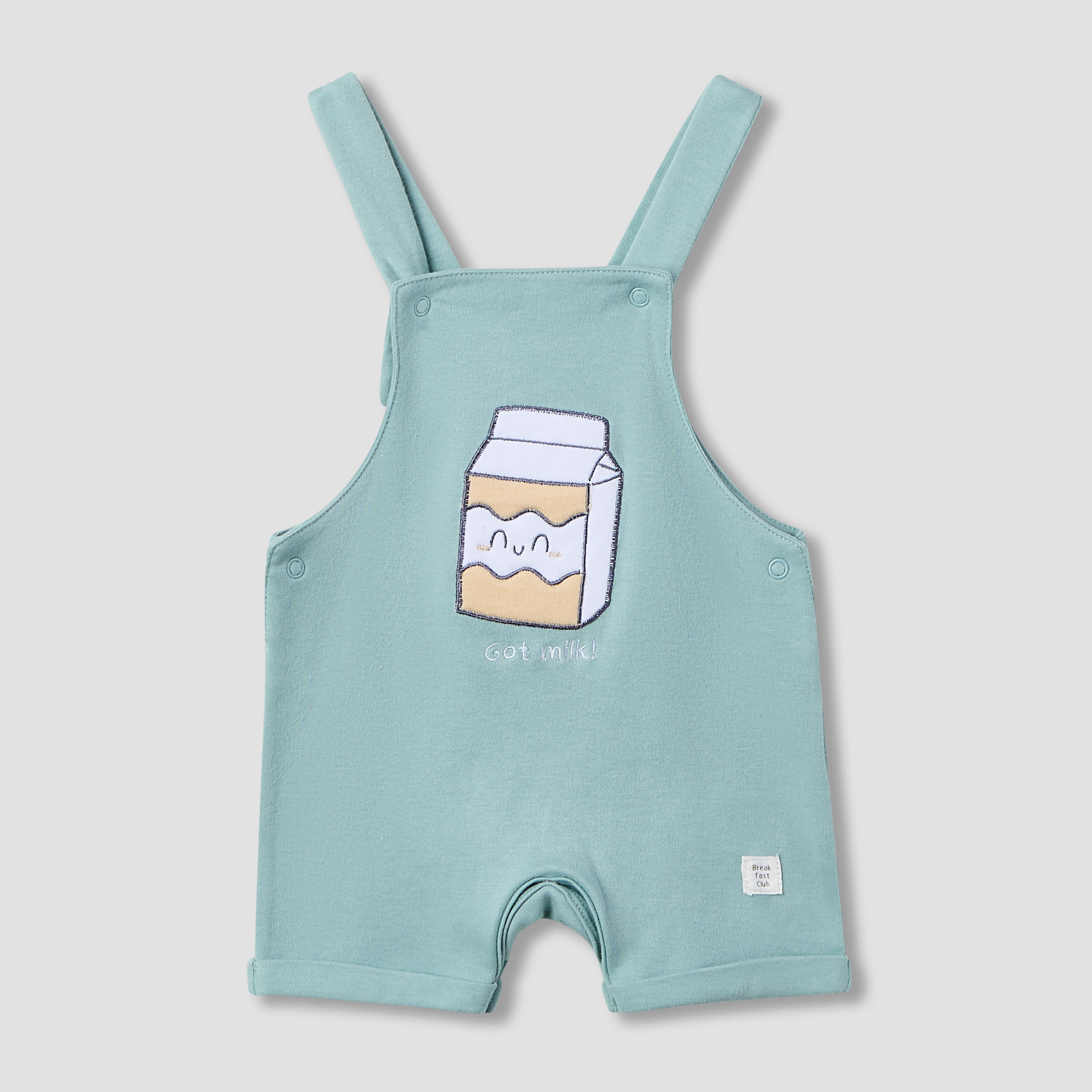 Juniors Embroidered Dungaree and Printed T-shirt Set-baby-boys-clothing-rompers-image-2