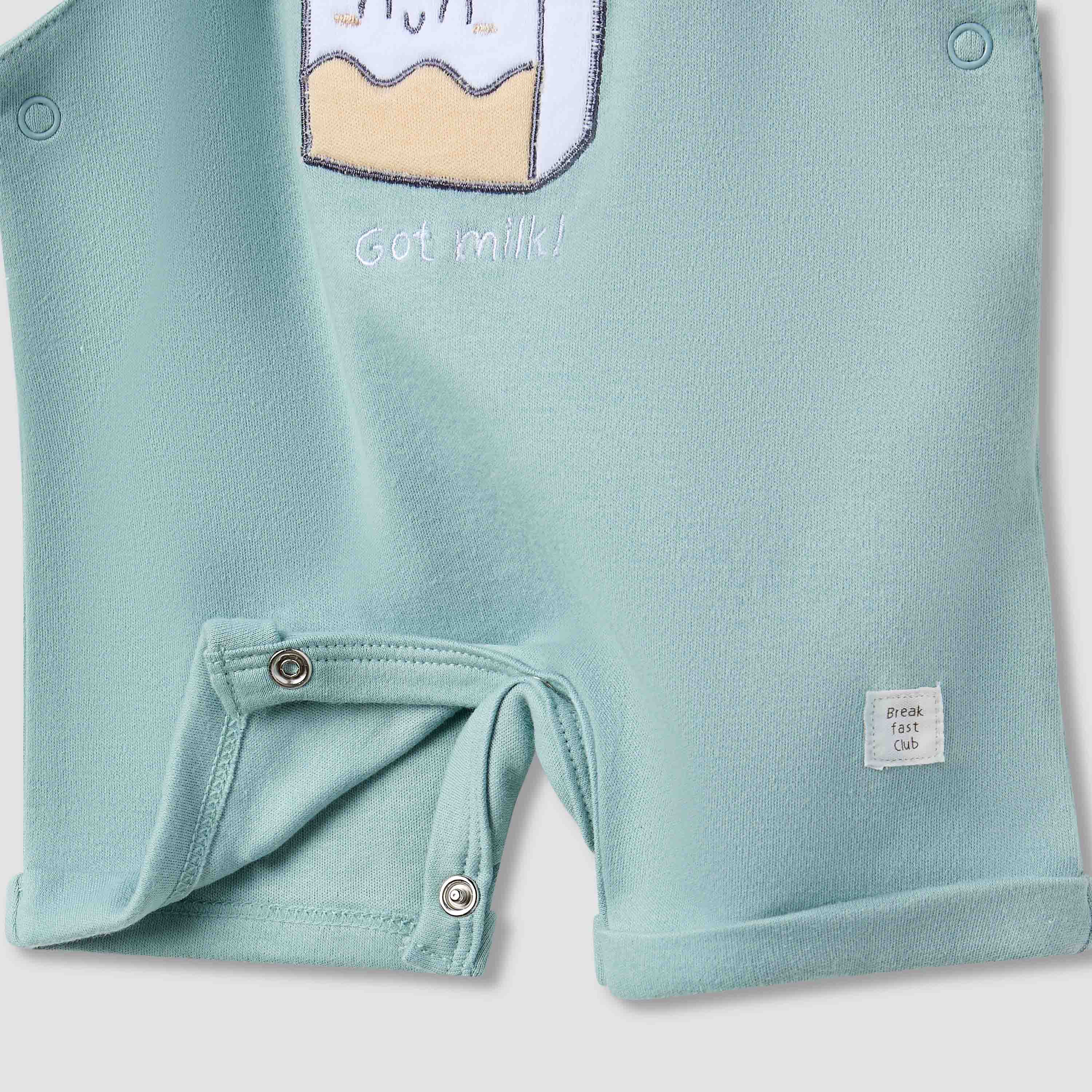 Juniors Embroidered Dungaree and Printed T-shirt Set-baby-boys-clothing-rompers-image-5