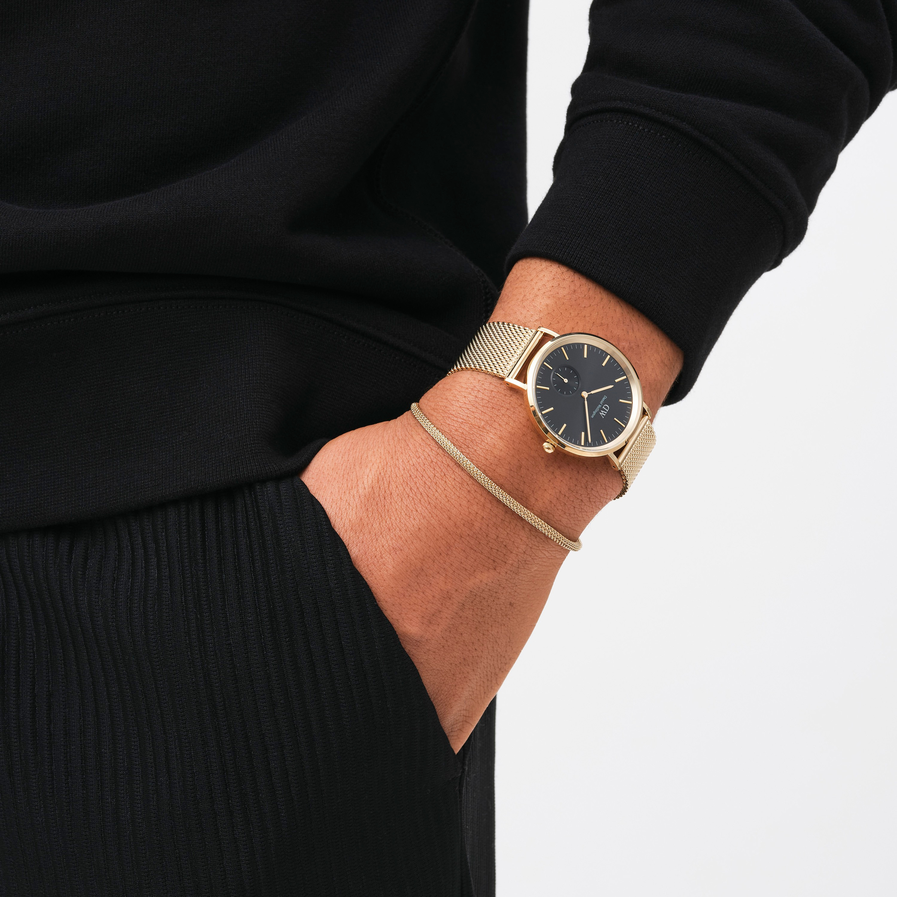 سوار للجنسين ذو ستانلس ستيل بسلسلة من دانيال ويلينغتون مع زوج مثالي-women-watchesandjewellery-jewellery-banglesandbracelets-image-7