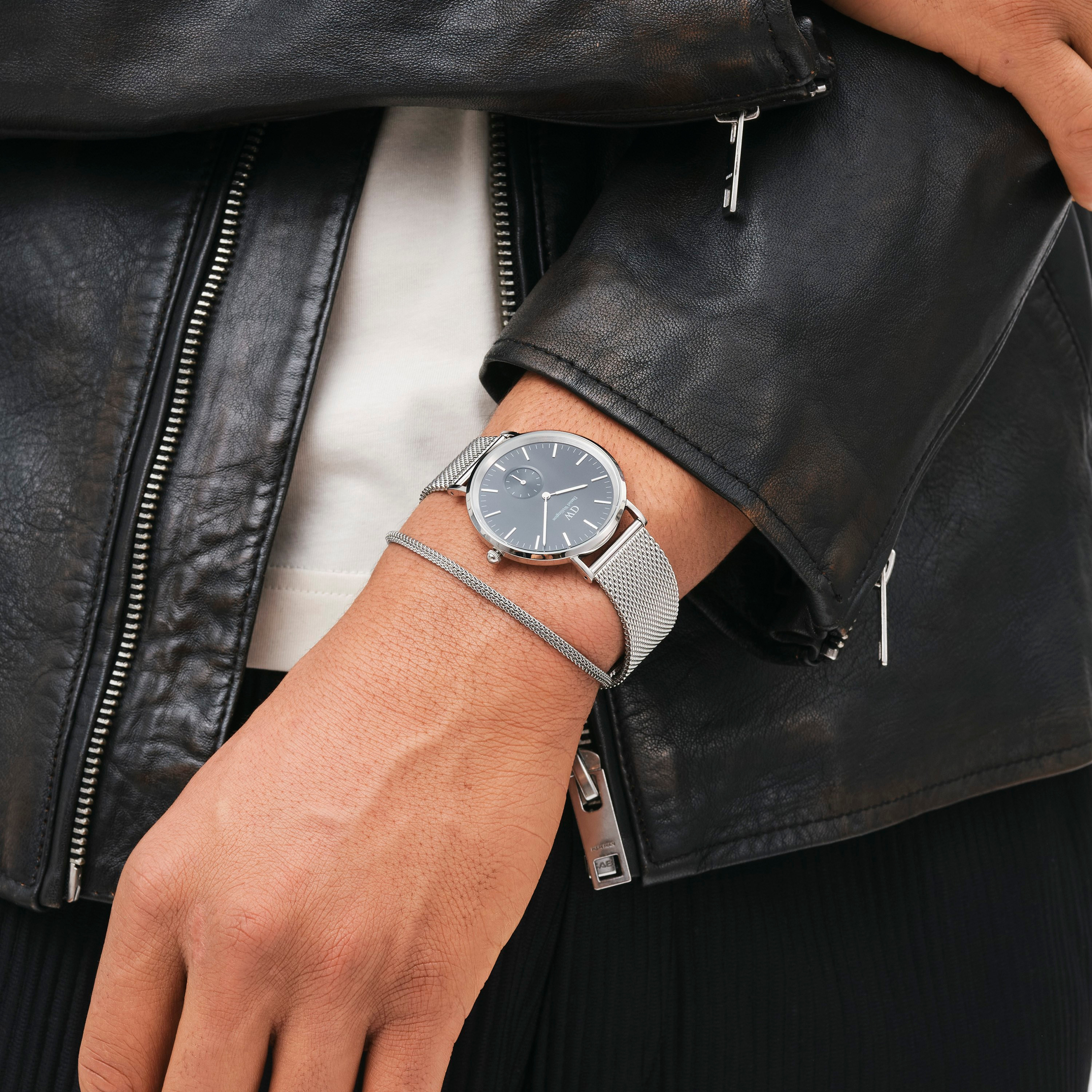 سوار للجنسين ذو ستانلس ستيل بسلسلة من دانيال ويلينغتون مع زوج مثالي-women-watchesandjewellery-jewellery-banglesandbracelets-image-11