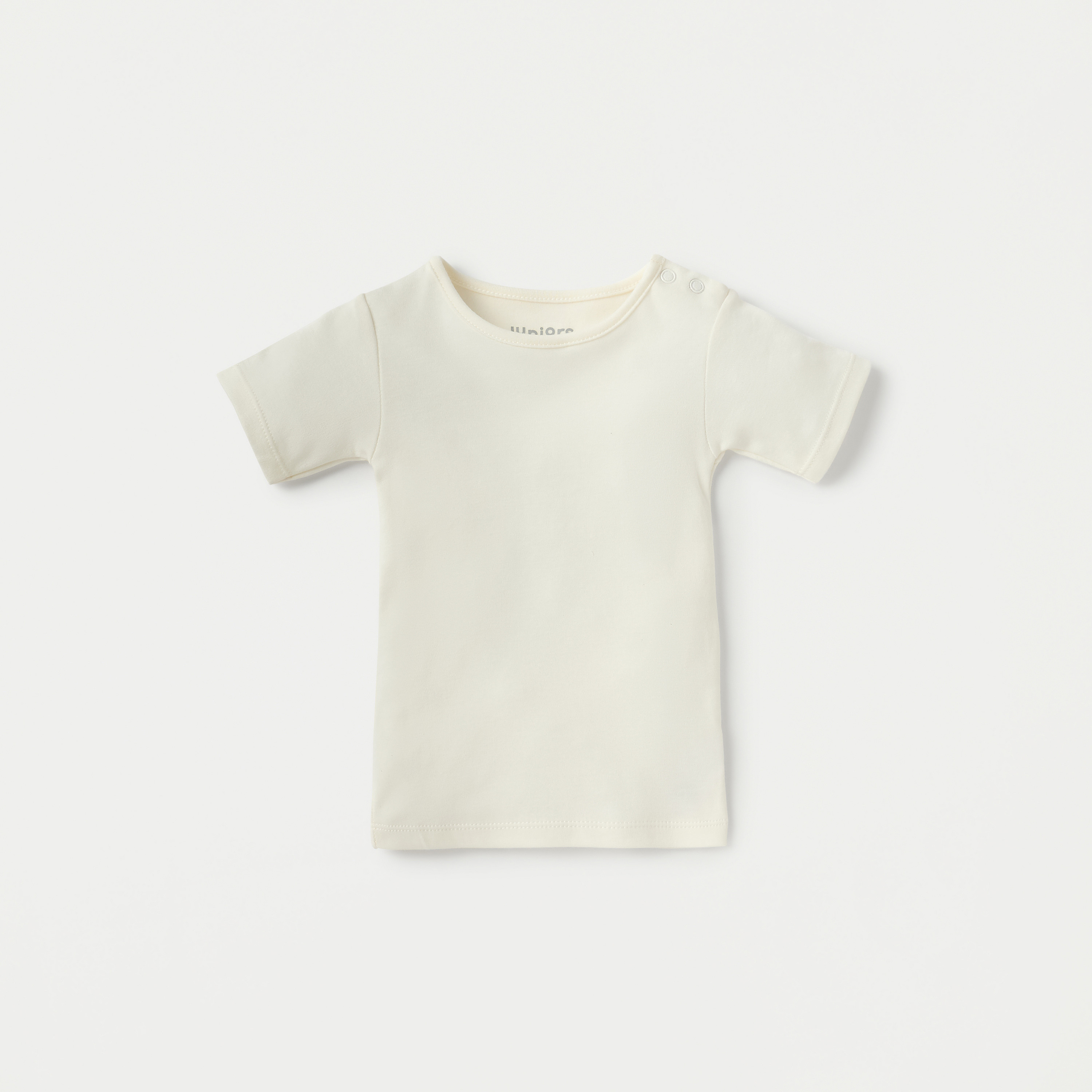 Juniors Solid T-shirt and Striped Dungaree Set-baby-boys-clothing-rompers-image-3