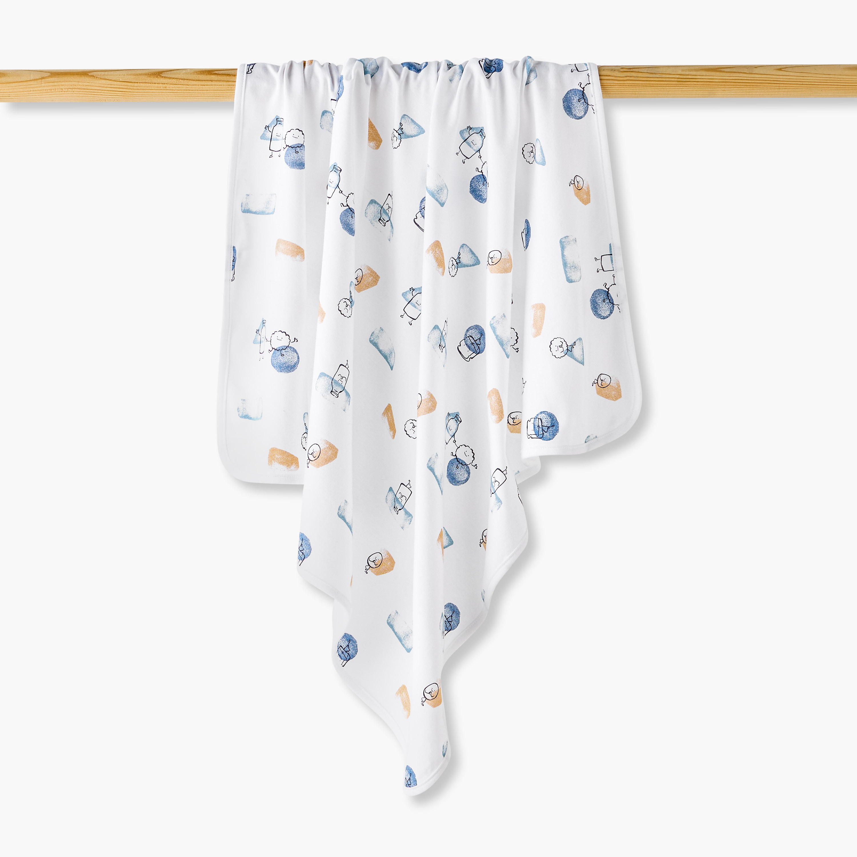 Juniors Baby Receiving Blanket with Print - Cotton-baby-nursery-blanketsandswaddles-receivingblankets-image-1