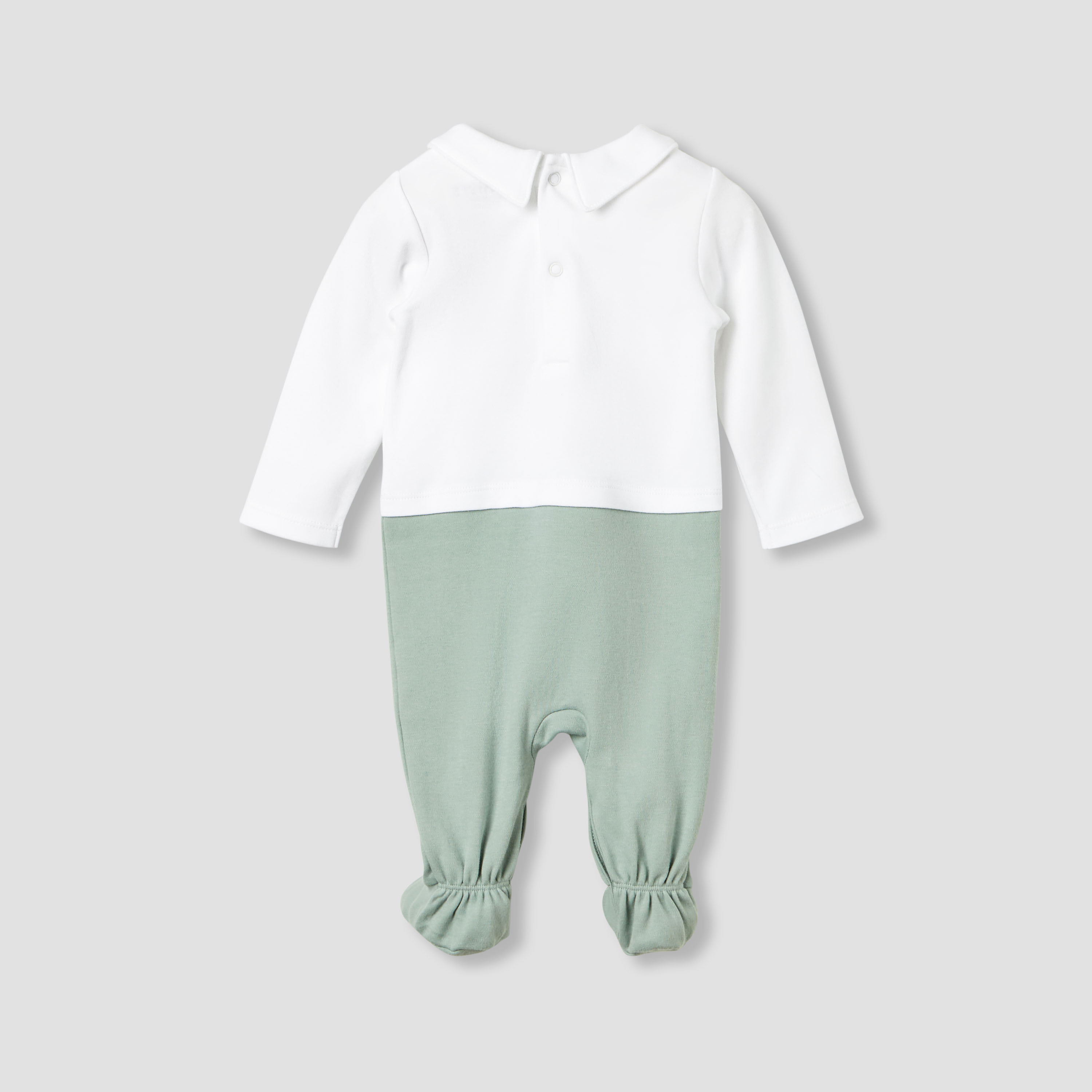 Juniors Collared Sleepsuit with Safari Print - Cotton - Long Sleeves-baby-boys-clothing-nightwear-sleepsuits-image-2