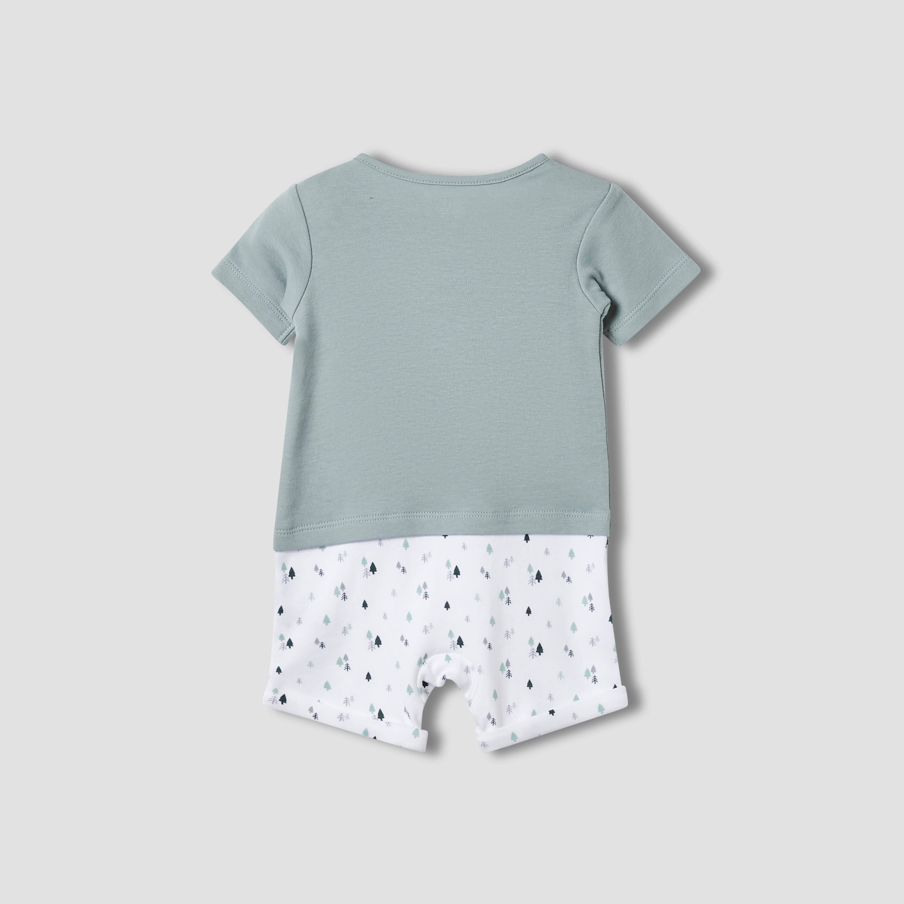 Juniors Round Neck Romper with Fun Embroidery - Cotton - Short Sleeves-baby-boys-clothing-rompers-image-2