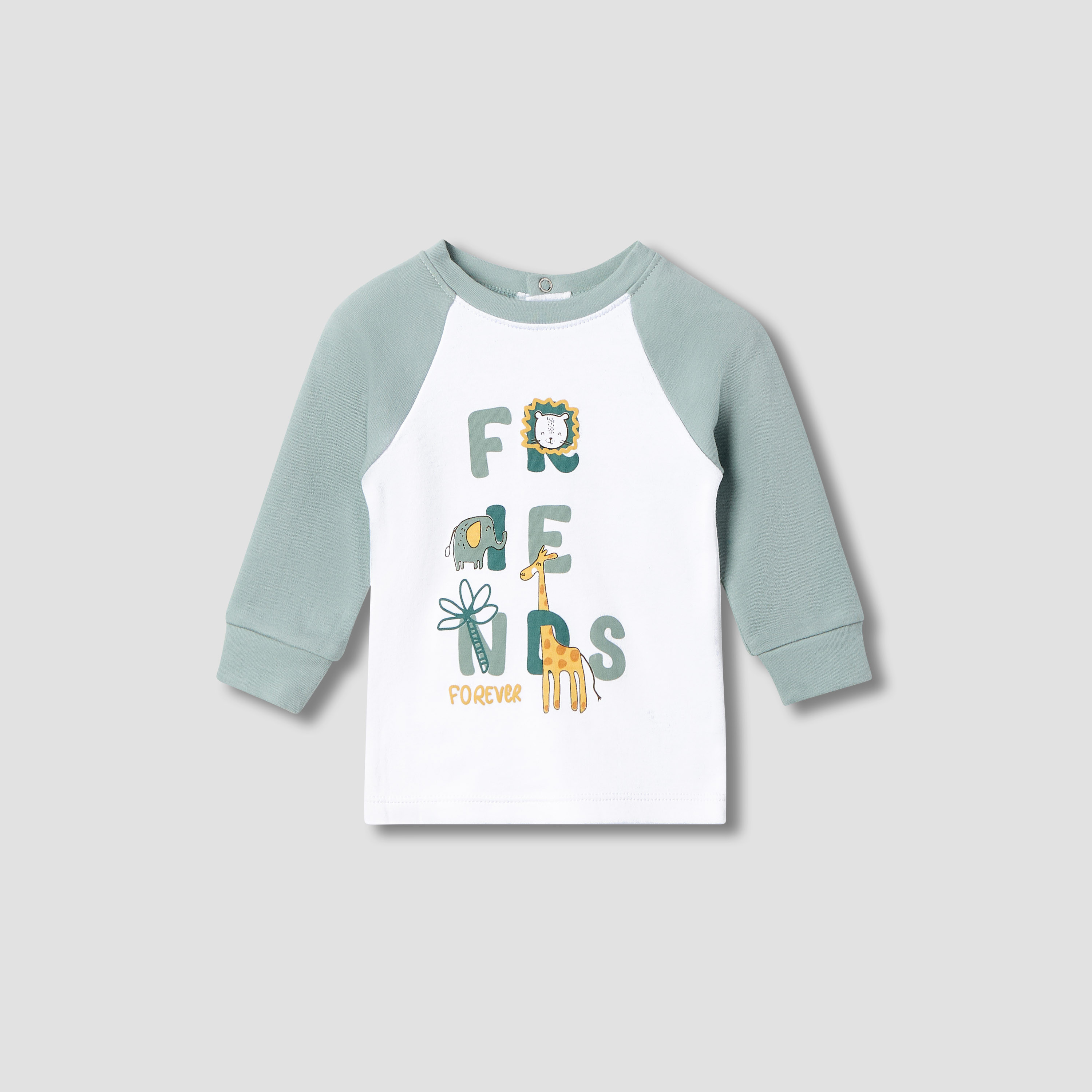 Juniors Printed Raglan Sleeve T-shirt and Pyjama Set-baby-boys-clothing-nightwear-pyjamasets-image-2