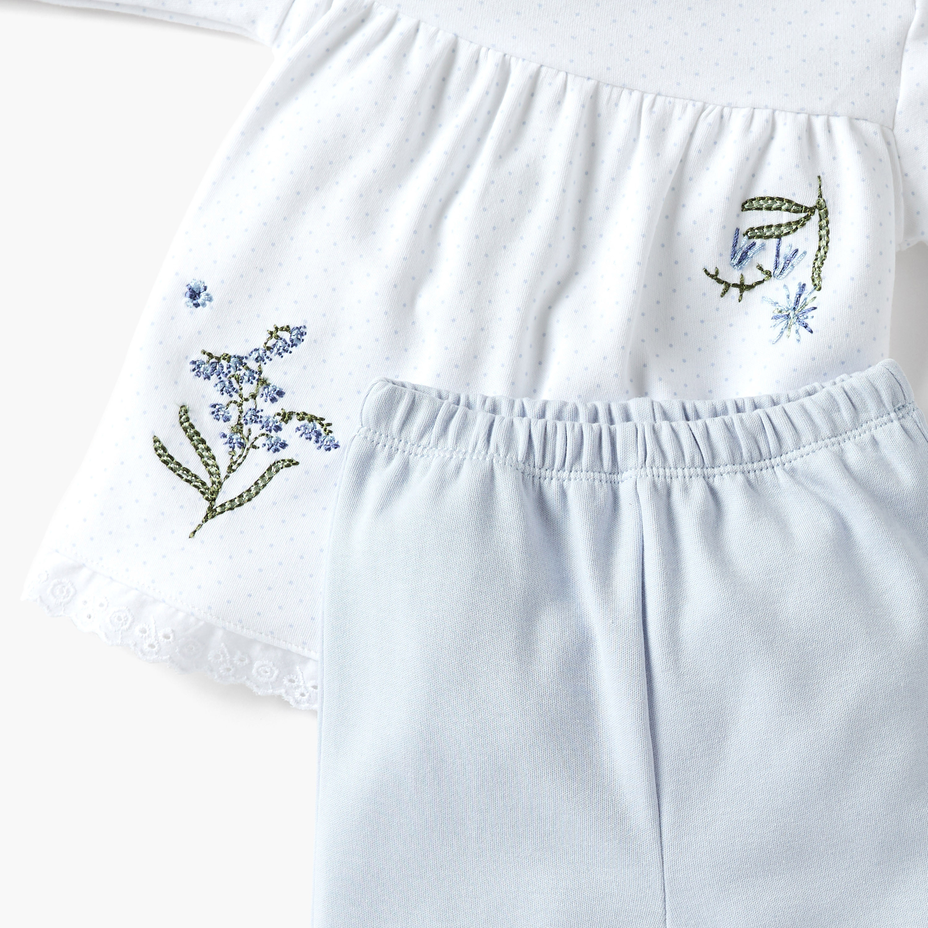 Juniors Embroidered Long Sleeves T-shirt and Pyjama Set-baby-girls-clothing-nightwear-pyjamasets-image-5