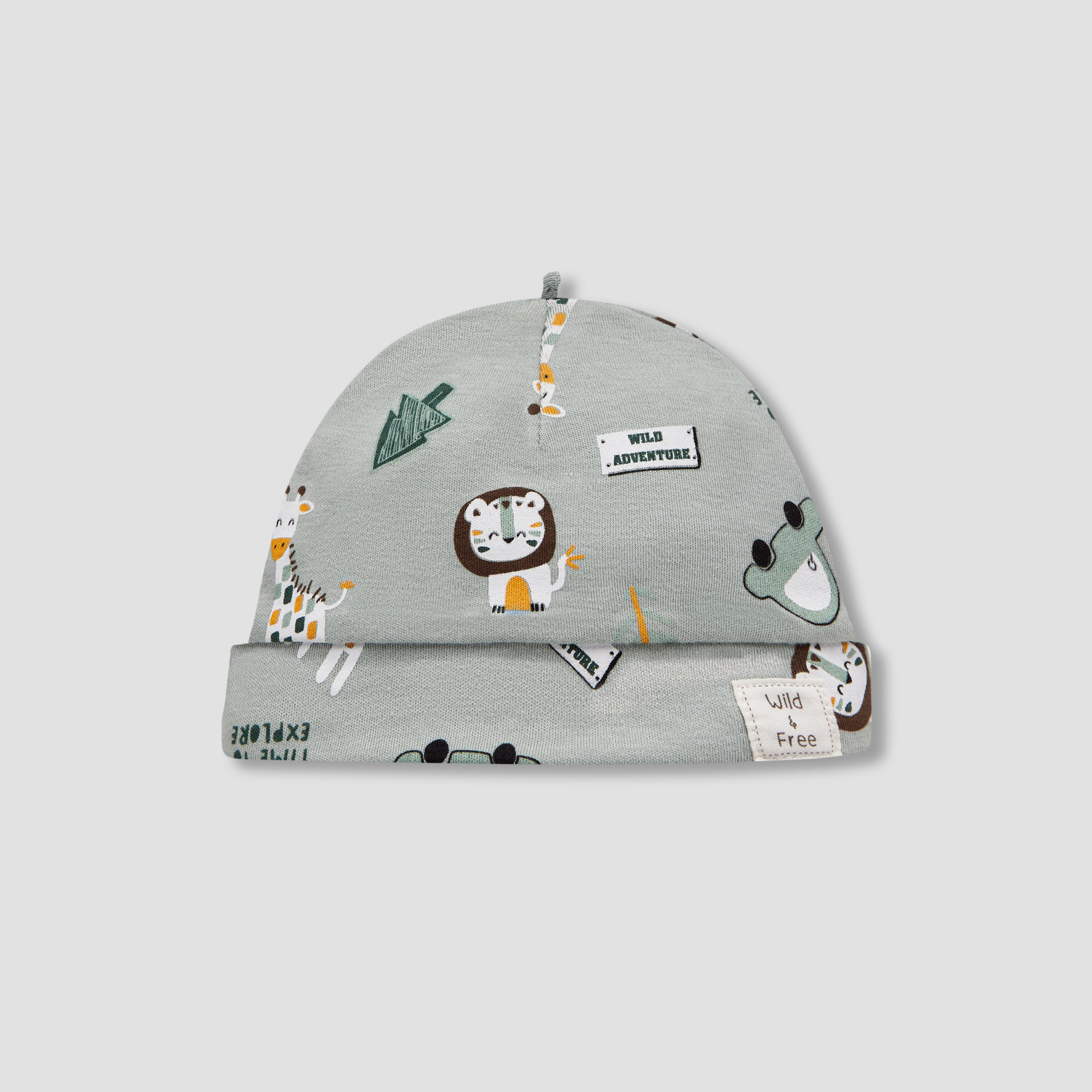 Juniors Animal Print Beanie Cap - Set of 2-baby-boys-accessories-caps-image-3