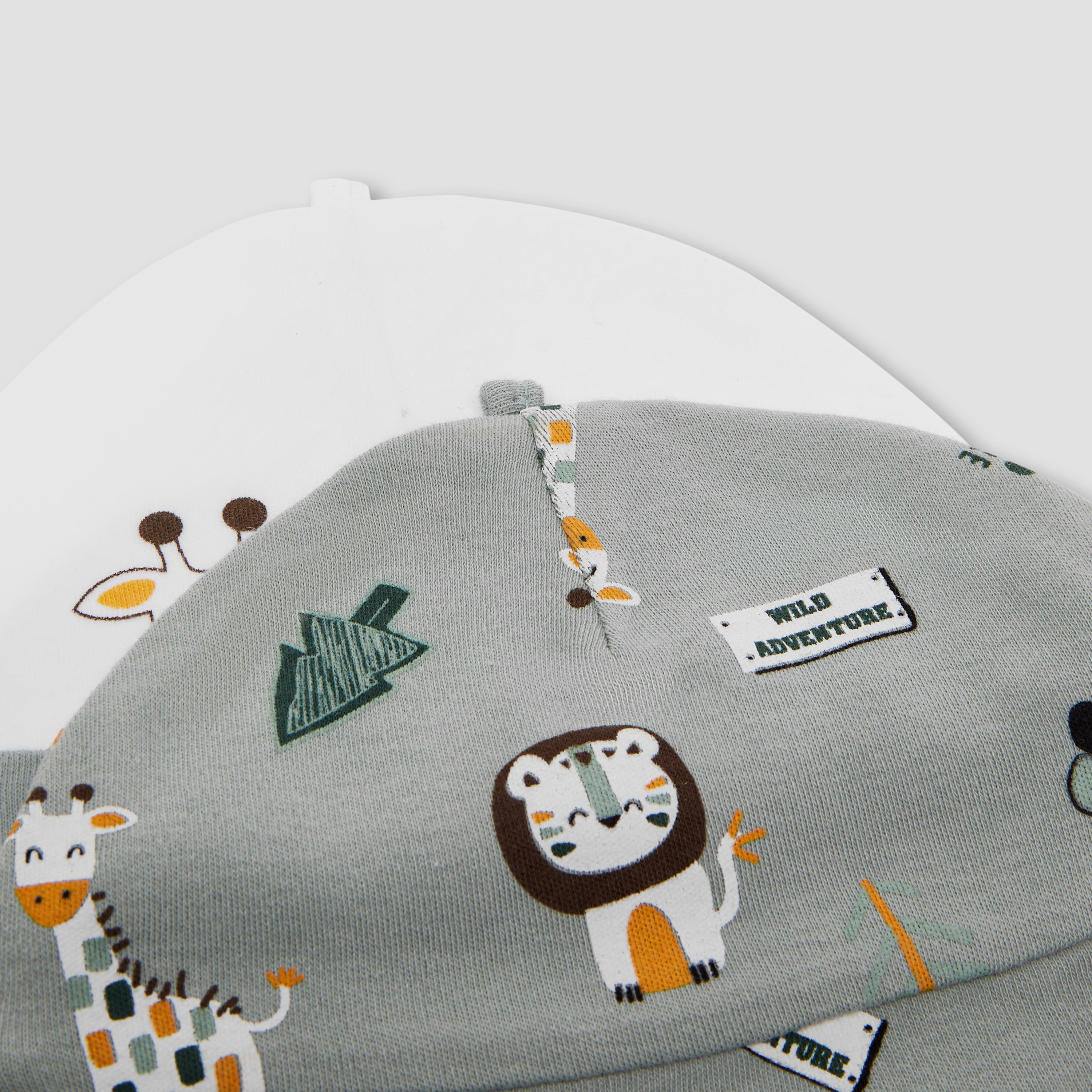 Juniors Animal Print Beanie Cap - Set of 2-baby-boys-accessories-caps-image-6