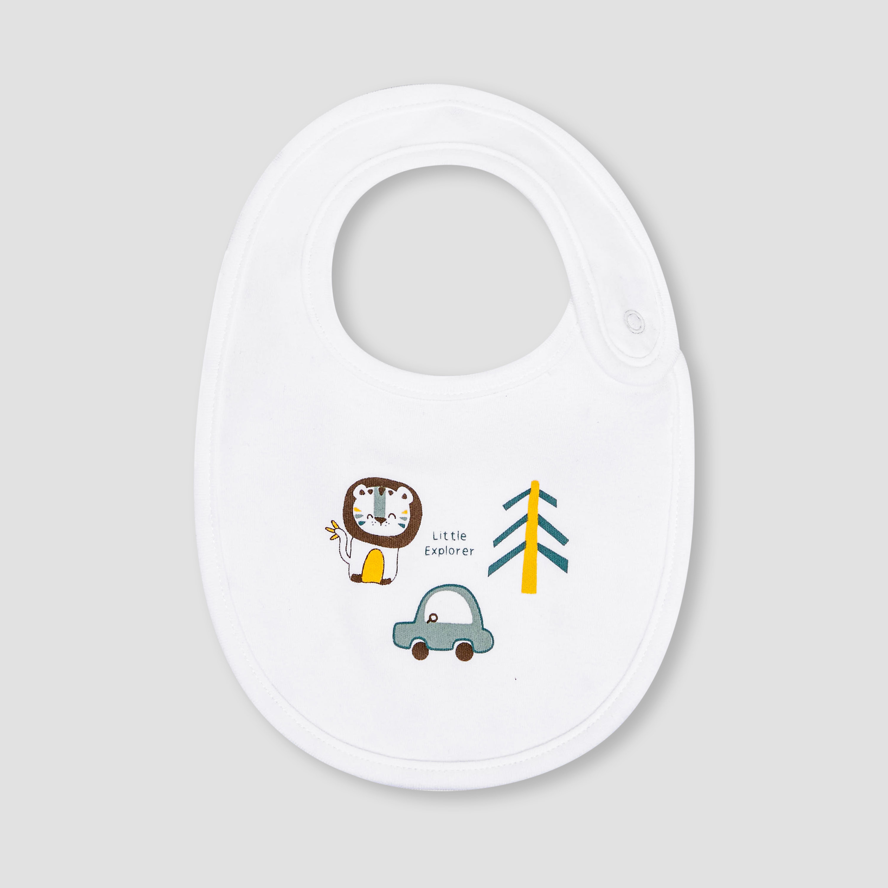 Juniors Printed Bib with Snap Button Closure - Set of 2-baby-feeding-bibs-image-2
