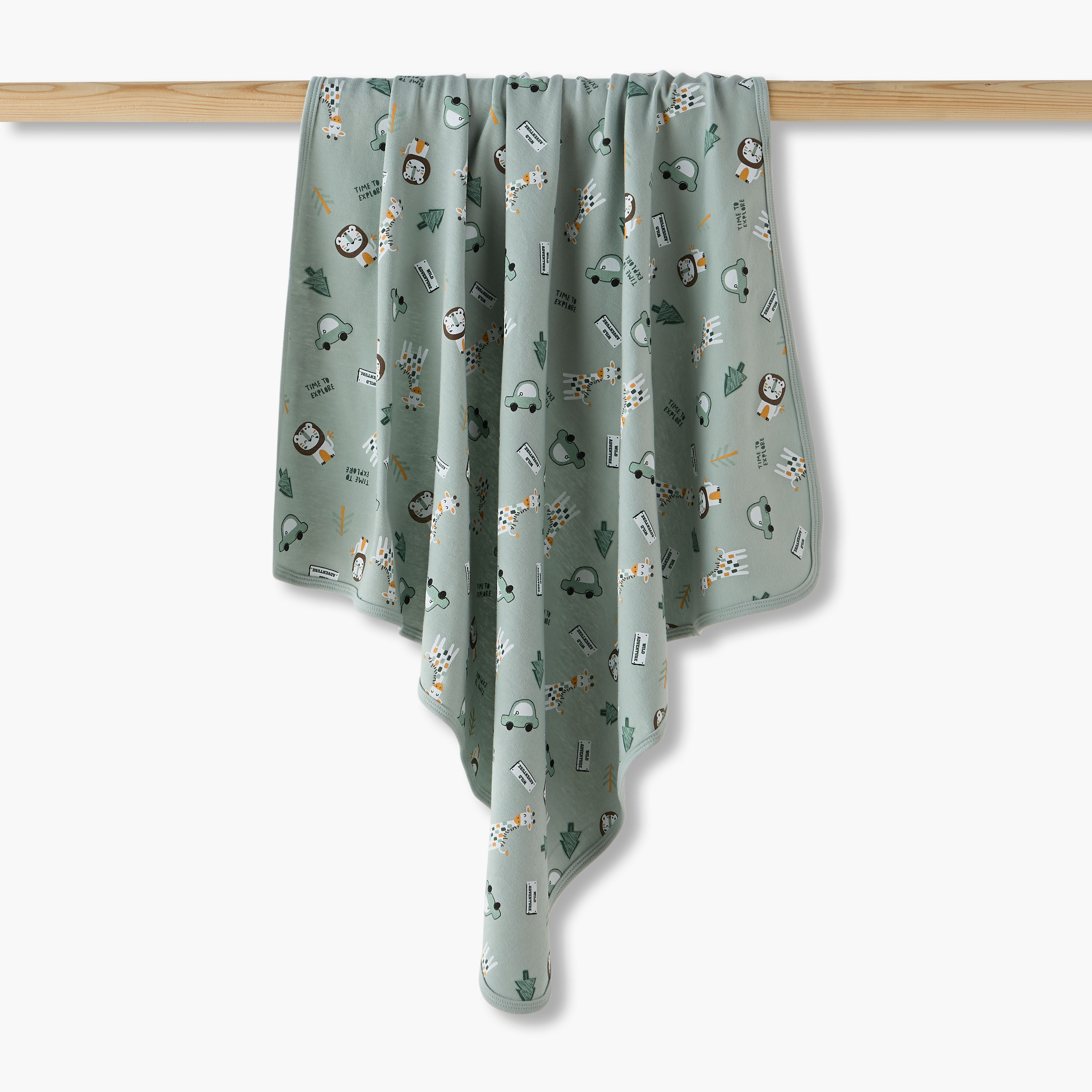 Juniors Baby Receiving Blanket with Animal Print - Cotton-baby-nursery-blanketsandswaddles-receivingblankets-image-1