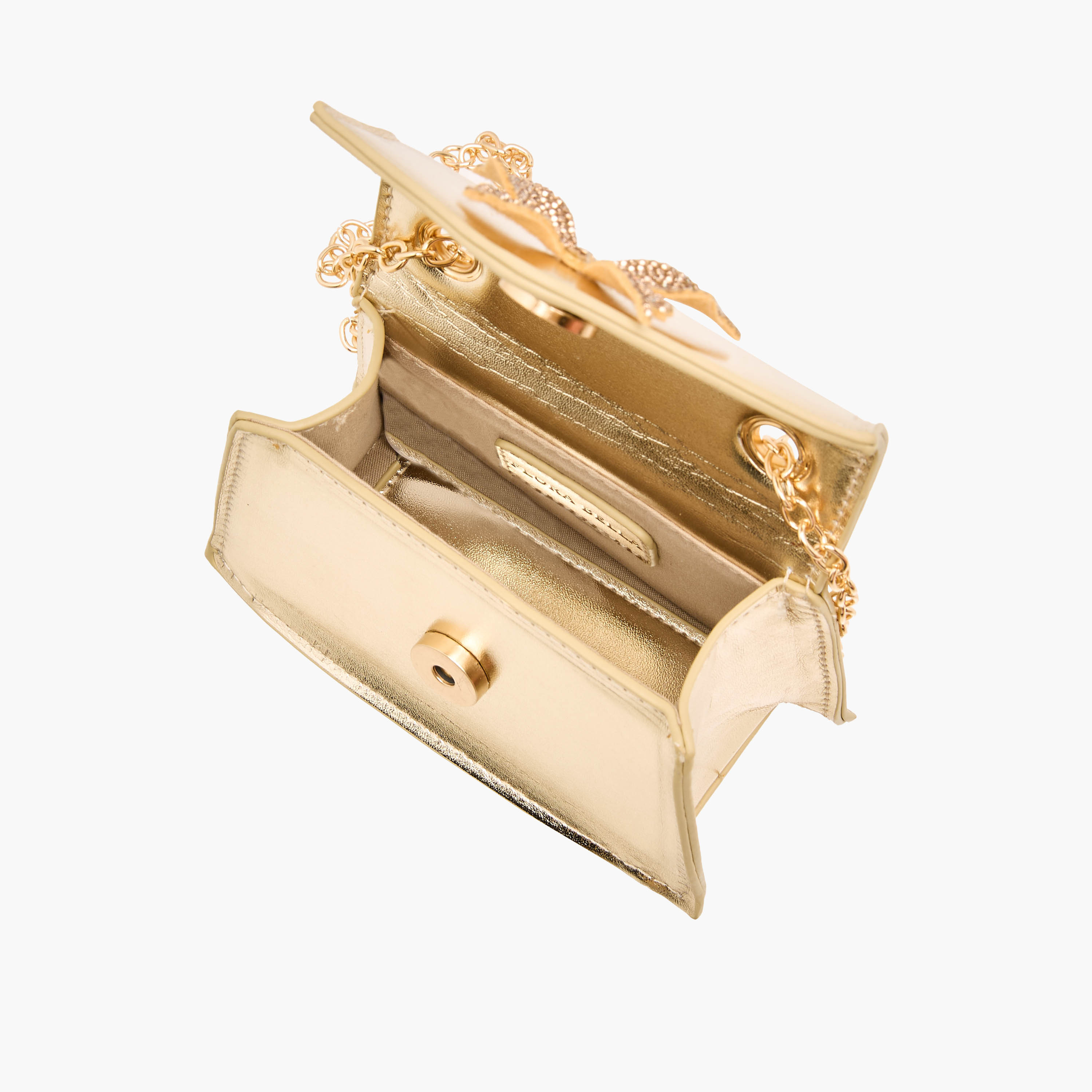 شنطة كروس بودي مبطنة بتزيينات فراشة وحزام سلسلة من فلورا بيلا-girls-accessories-bags-image-8