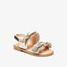 Juniors Ruffle Detail Sandals with Hook and Loop Closure-Girl%27s Sandals-thumbnailMobile-1