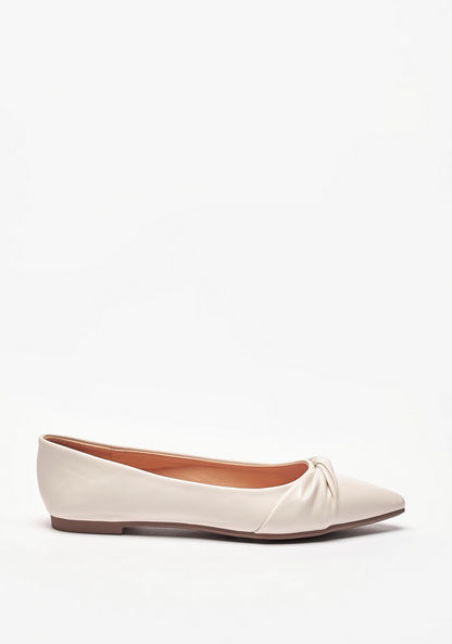 Celeste Women's Solid Slip-On Ballerina Shoes with Knot Detail-Women%27s Ballerinas-image-0