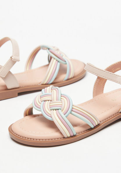 Little Missy Flat Sandals with Hook and Loop Closure-Girl%27s Sandals-image-3