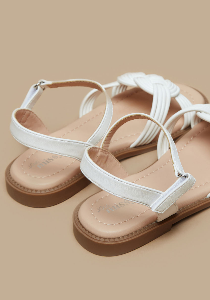 Little Missy Flat Sandals with Hook and Loop Closure-Girl%27s Sandals-image-2
