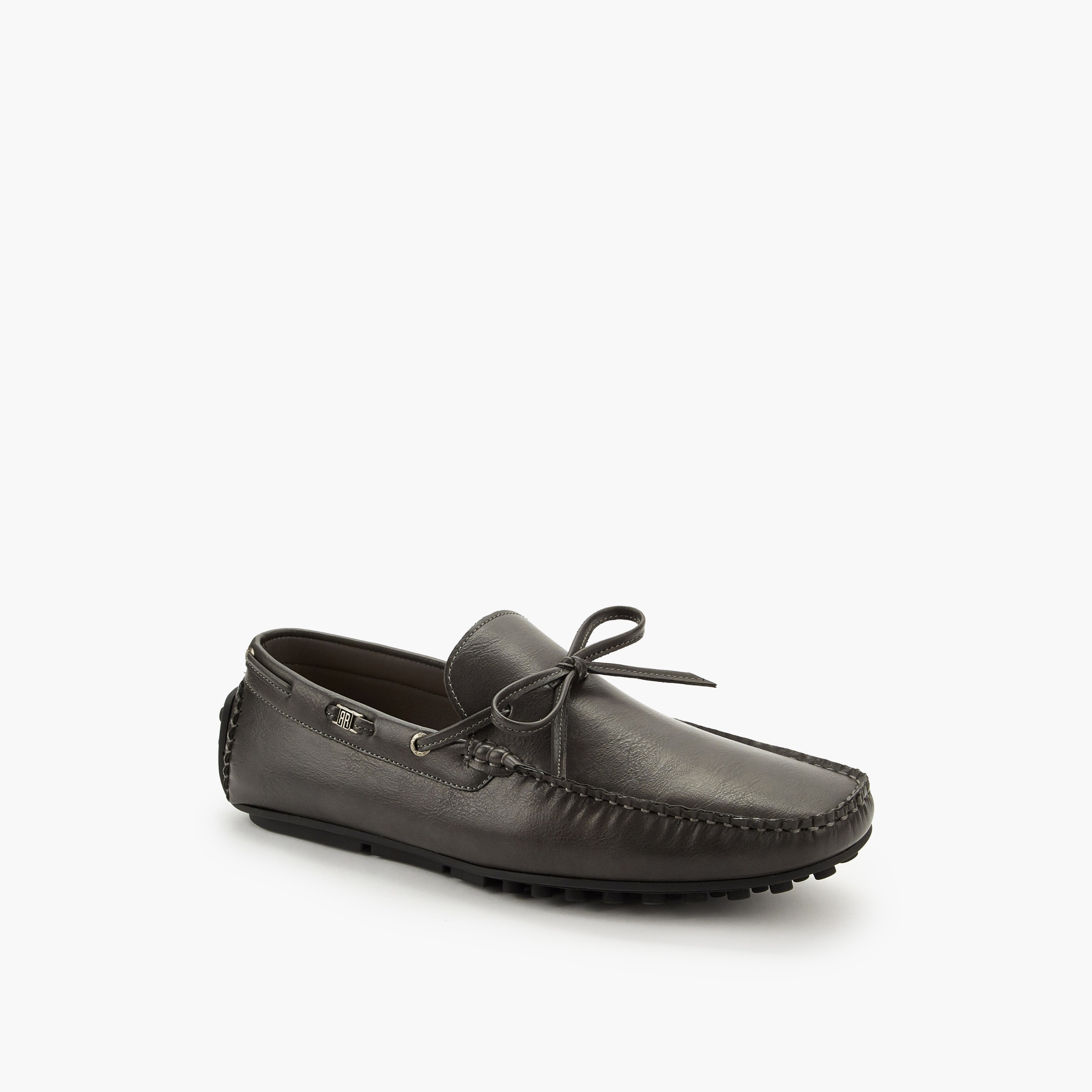 Renzo Ruganni Men Bow Trim Slip-On Moccasins-men-shoes-loafersandmoccasins-image-2
