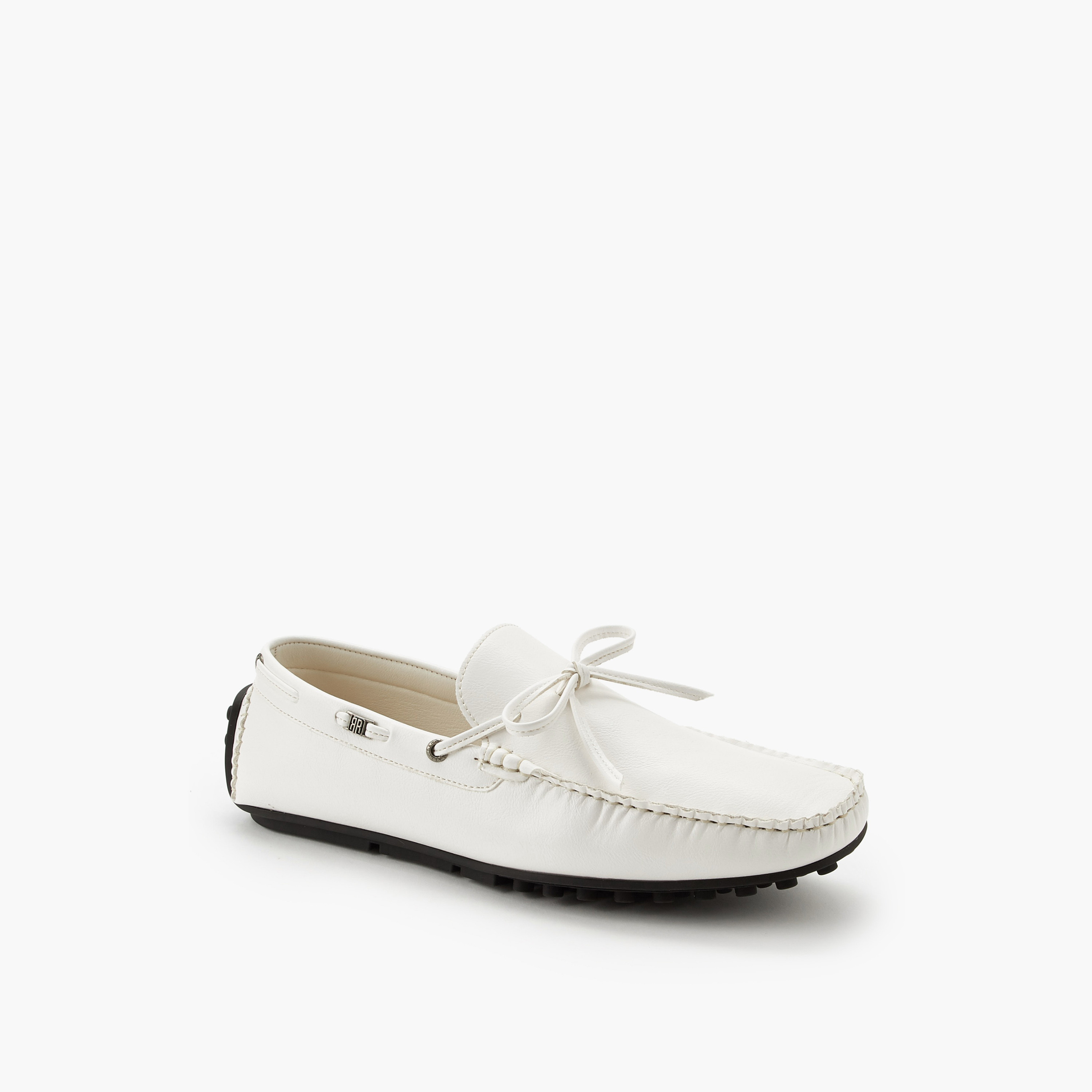 Renzo Ruganni Men Bow Trim Slip-On Moccasins-men-shoes-loafersandmoccasins-image-2