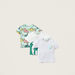 Juniors Dinosaur Print T-shirt with Applique Detail - Set of 3-T Shirts-thumbnail-0