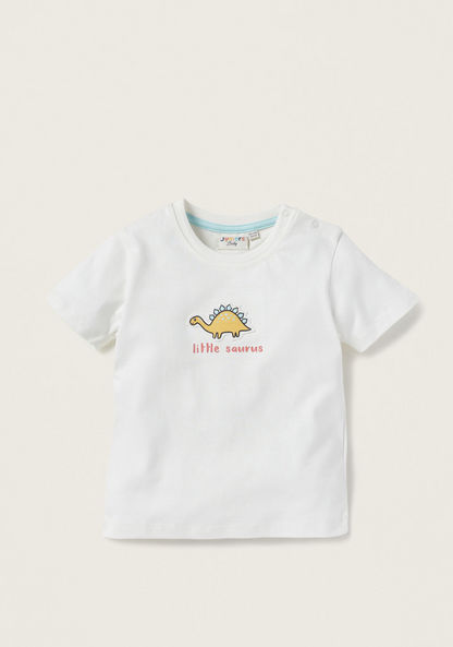 Juniors Dinosaur Print T-shirt with Applique Detail - Set of 3-T Shirts-image-2