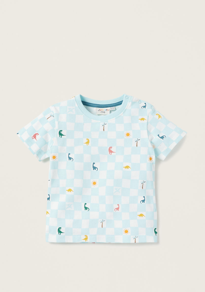 Juniors Dinosaur Print T-shirt with Applique Detail - Set of 3-T Shirts-image-3