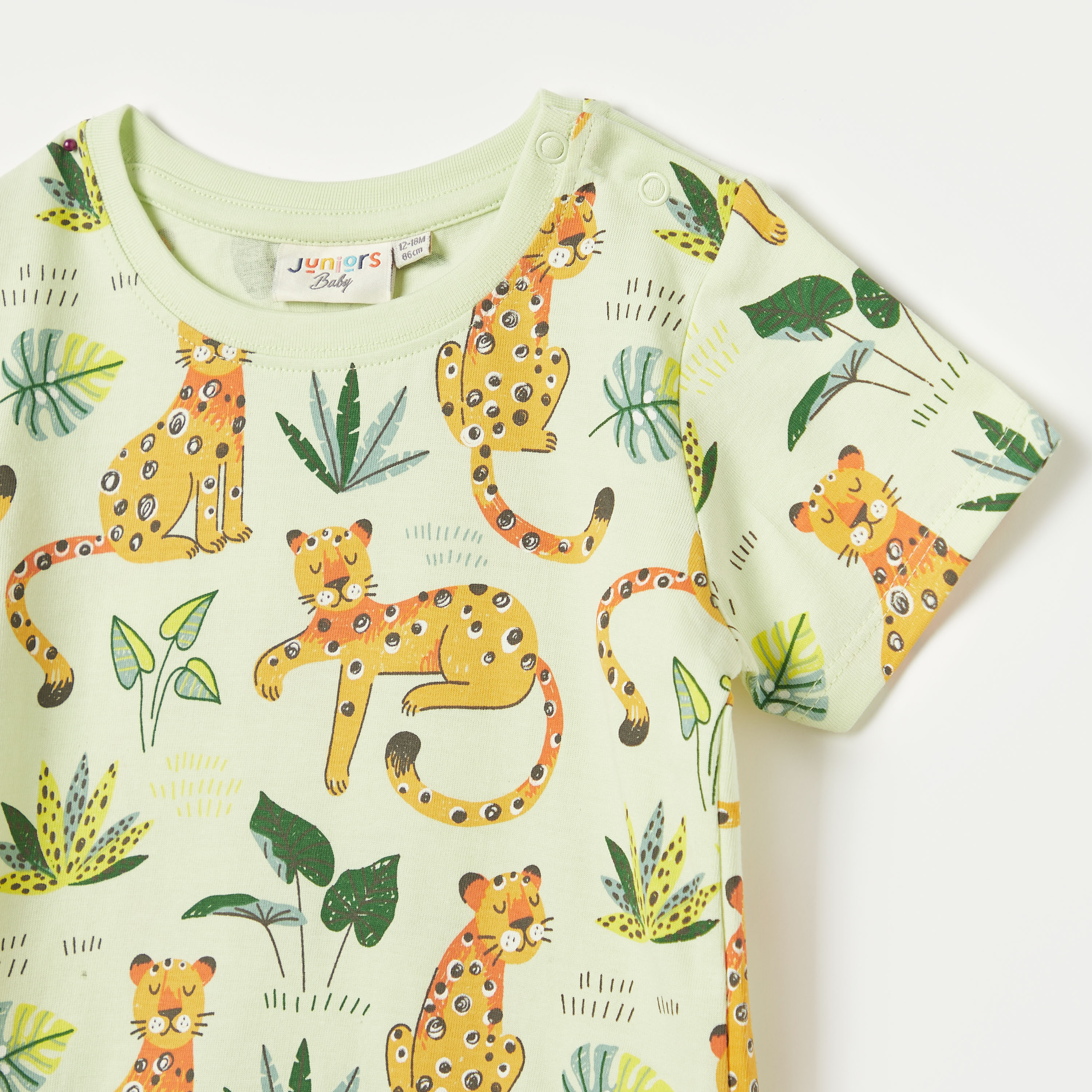 Juniors Leopard Print Crew Neck T-shirt with Short Sleeves-baby-boys-clothing-tshirtsandpolos-image-2