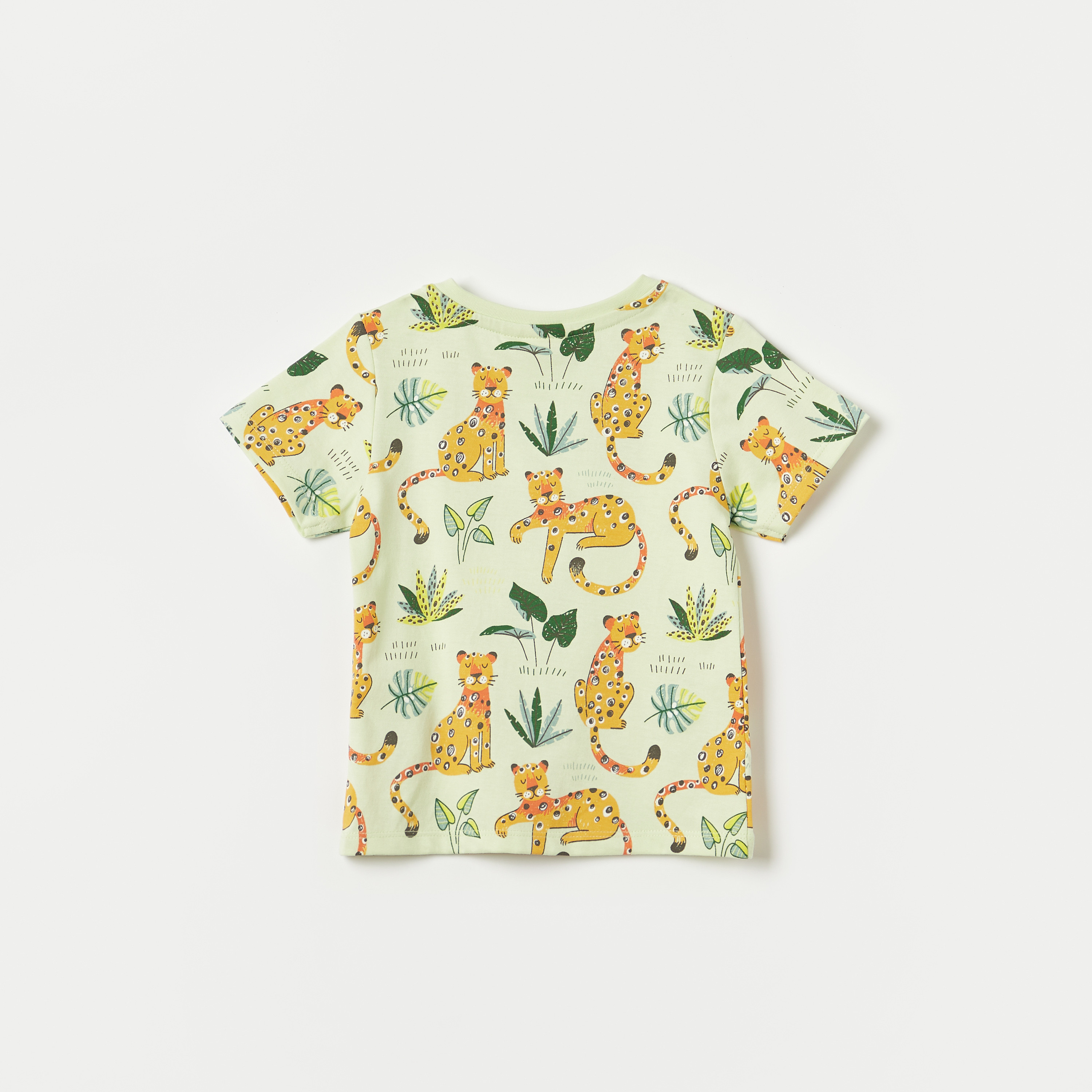 Juniors Leopard Print Crew Neck T-shirt with Short Sleeves-baby-boys-clothing-tshirtsandpolos-image-4