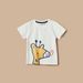 Juniors Giraffe Print Crew Neck T-shirt with Short Sleeves-T Shirts-thumbnail-0