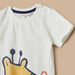 Juniors Giraffe Print Crew Neck T-shirt with Short Sleeves-T Shirts-thumbnailMobile-1