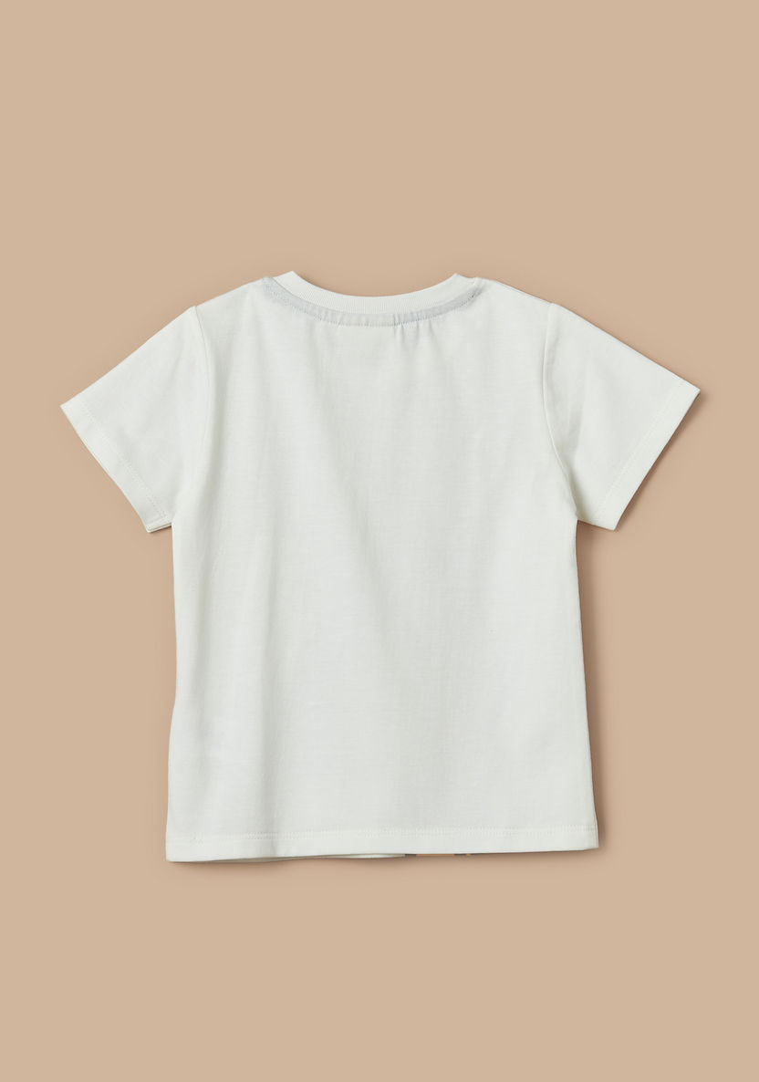 Juniors Giraffe Print Crew Neck T-shirt with Short Sleeves-T Shirts-image-3