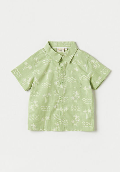 Juniors All-Over Print Shirt with Chest Pocket-Shirts-image-0