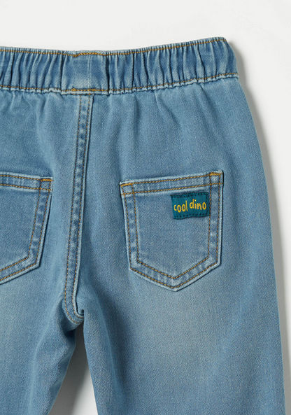 Juniors Applique Detail Jeans with Drawstring Closure-Jeans-image-4