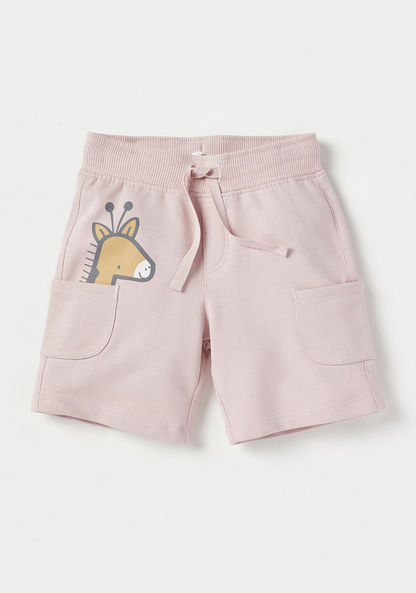 Juniors Printed Shorts with Drawstring Closure - Set of 2-Shorts-image-4