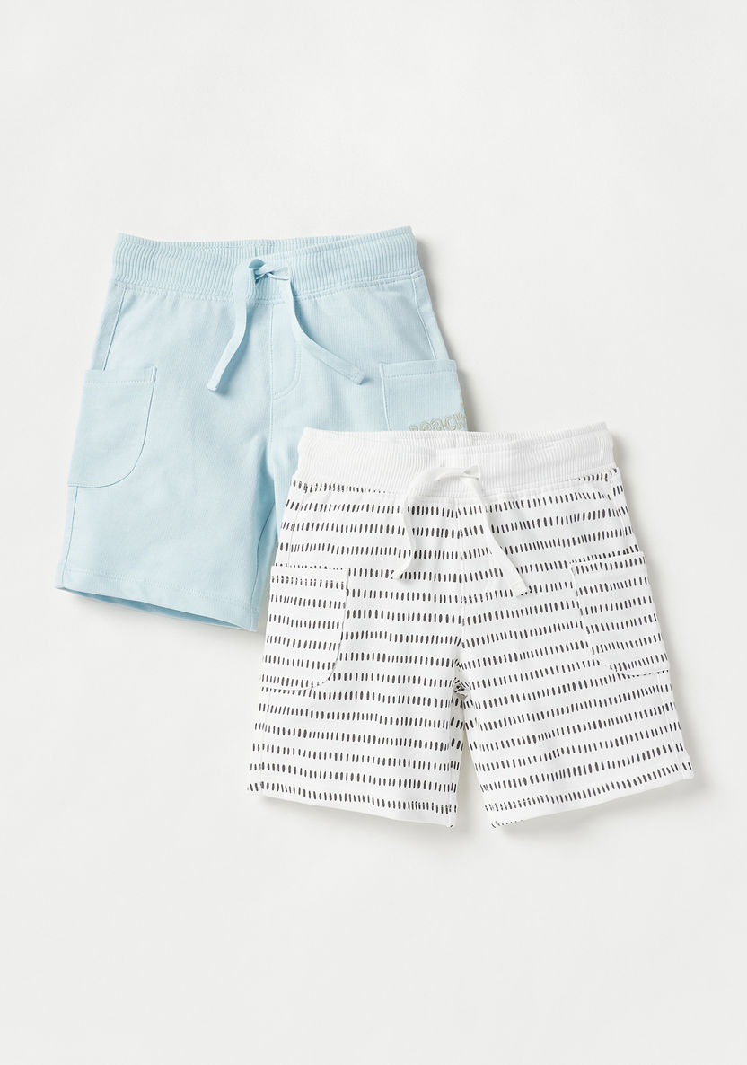 Juniors Printed Shorts with Pockets - Set of 2-Shorts-image-0