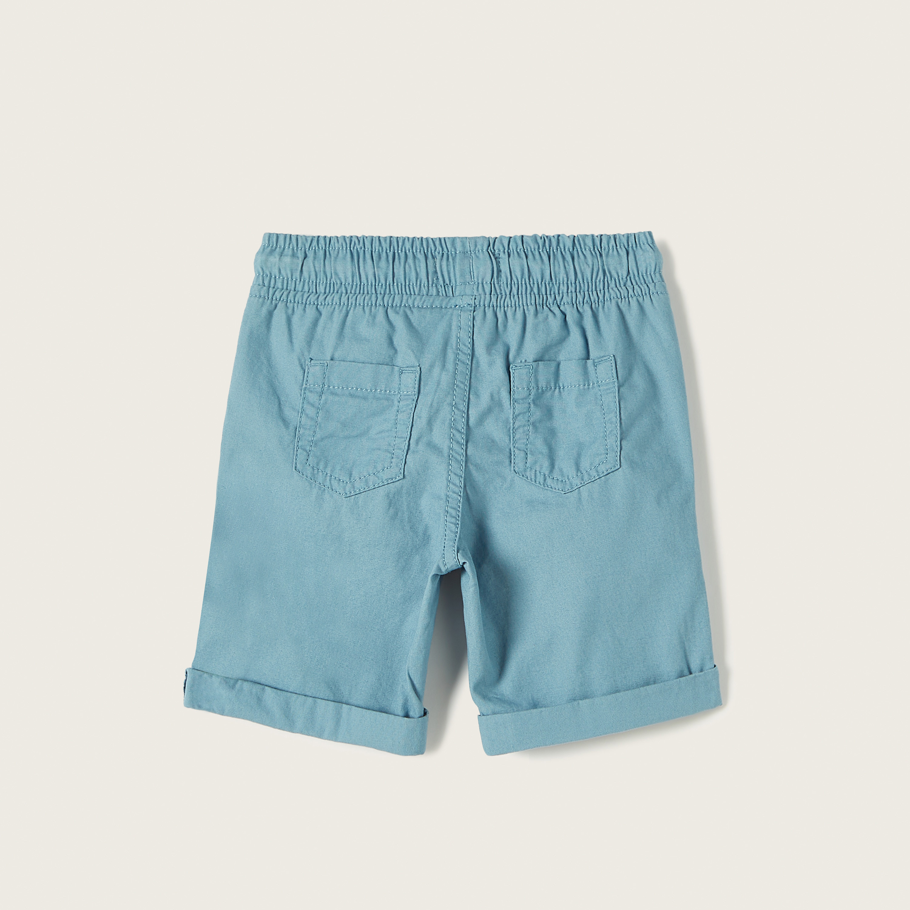 شورت سادة بخصر مطاطي ورباط إغلاق من جونيورز-baby-boys-clothing-bottoms-shorts-image-3