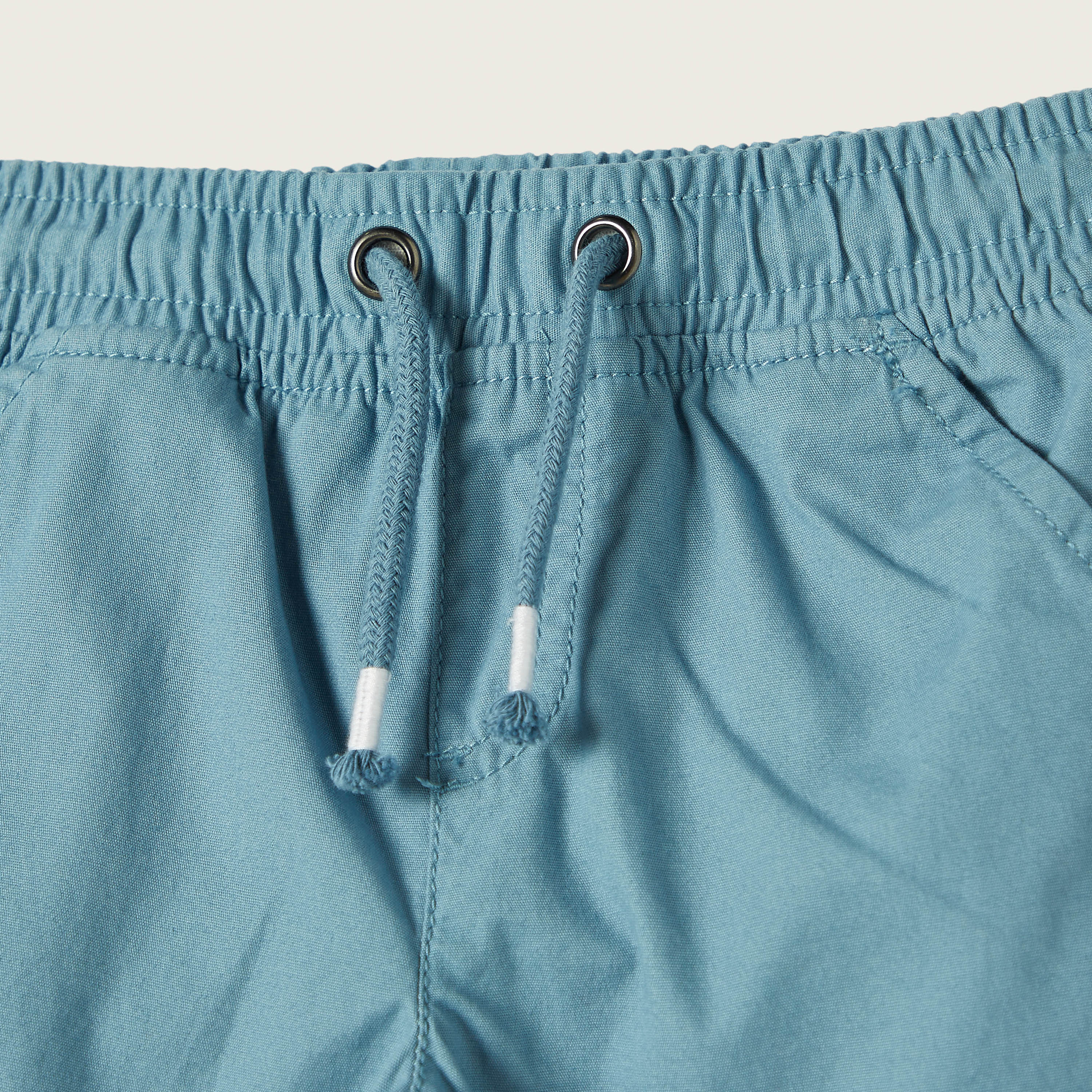 Juniors Solid Shorts with Drawstring Closure and Pockets-baby-boys-clothing-bottoms-shorts-image-2
