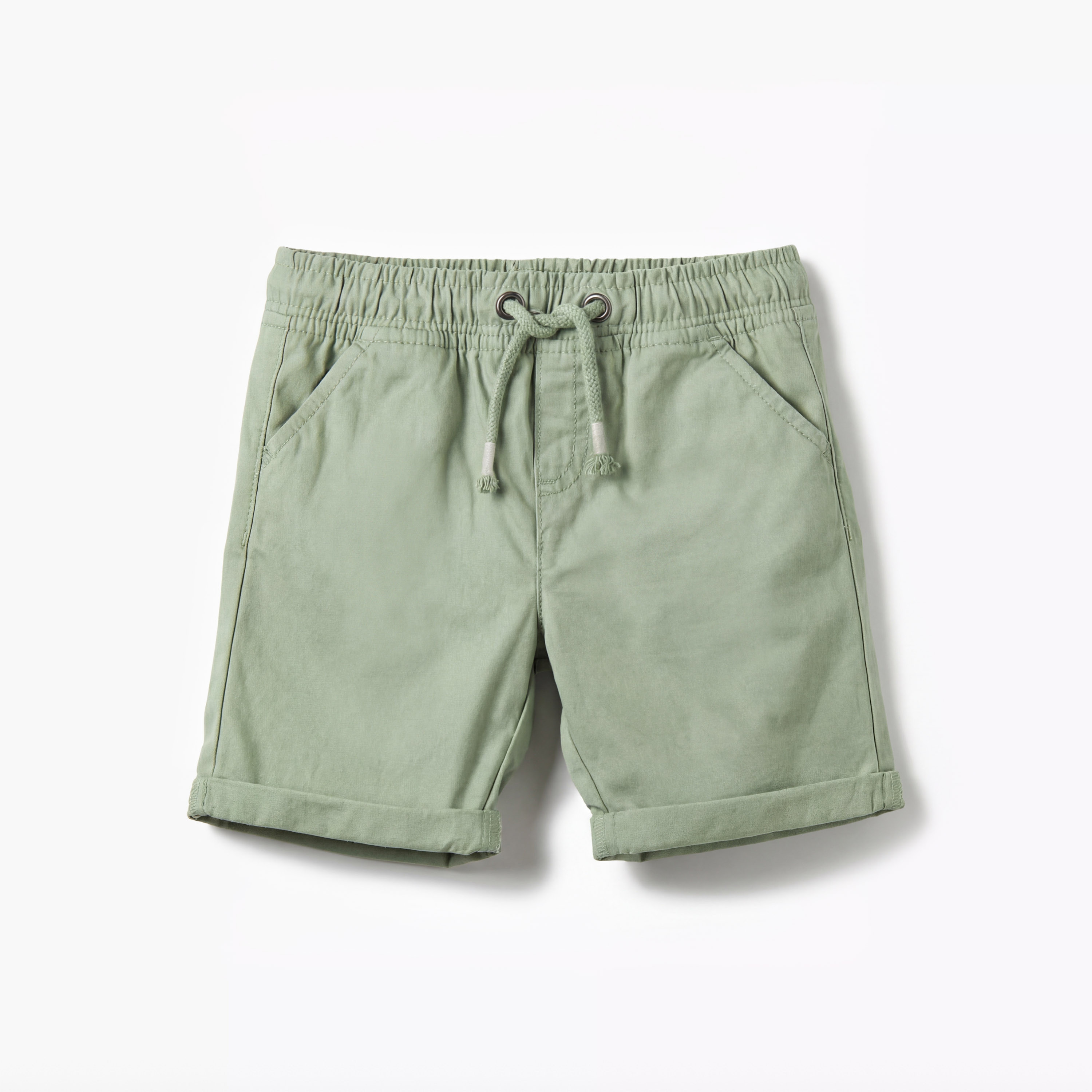 Juniors Solid Shorts with Elasticated Drawstring Closure-baby-boys-clothing-bottoms-shorts-image-2