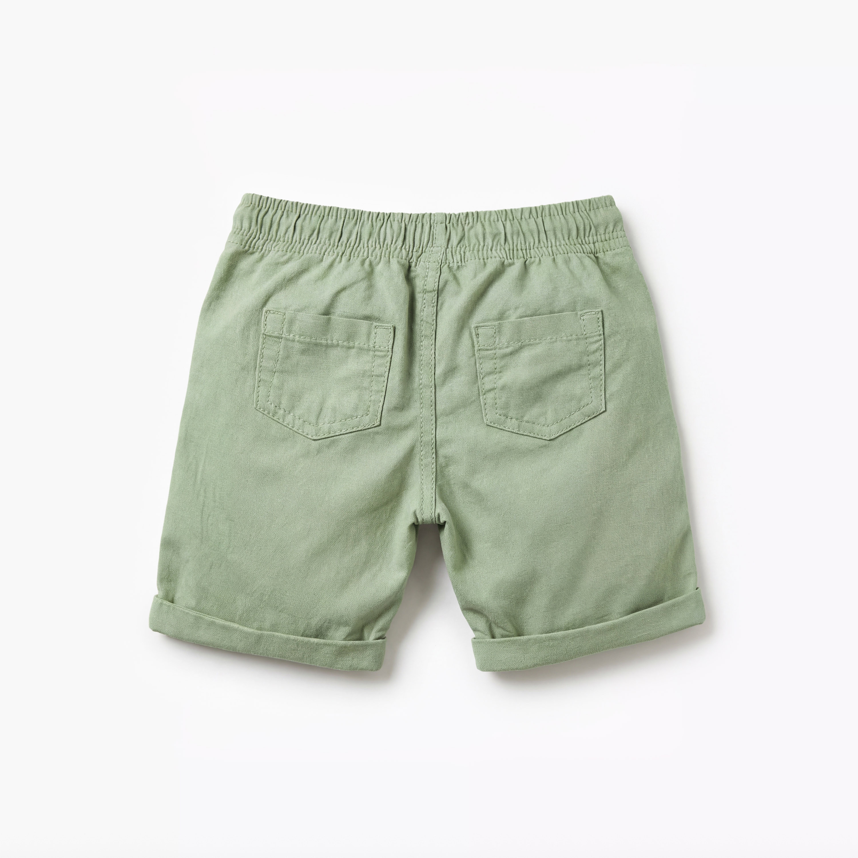 Juniors Solid Shorts with Elasticated Drawstring Closure-baby-boys-clothing-bottoms-shorts-image-3