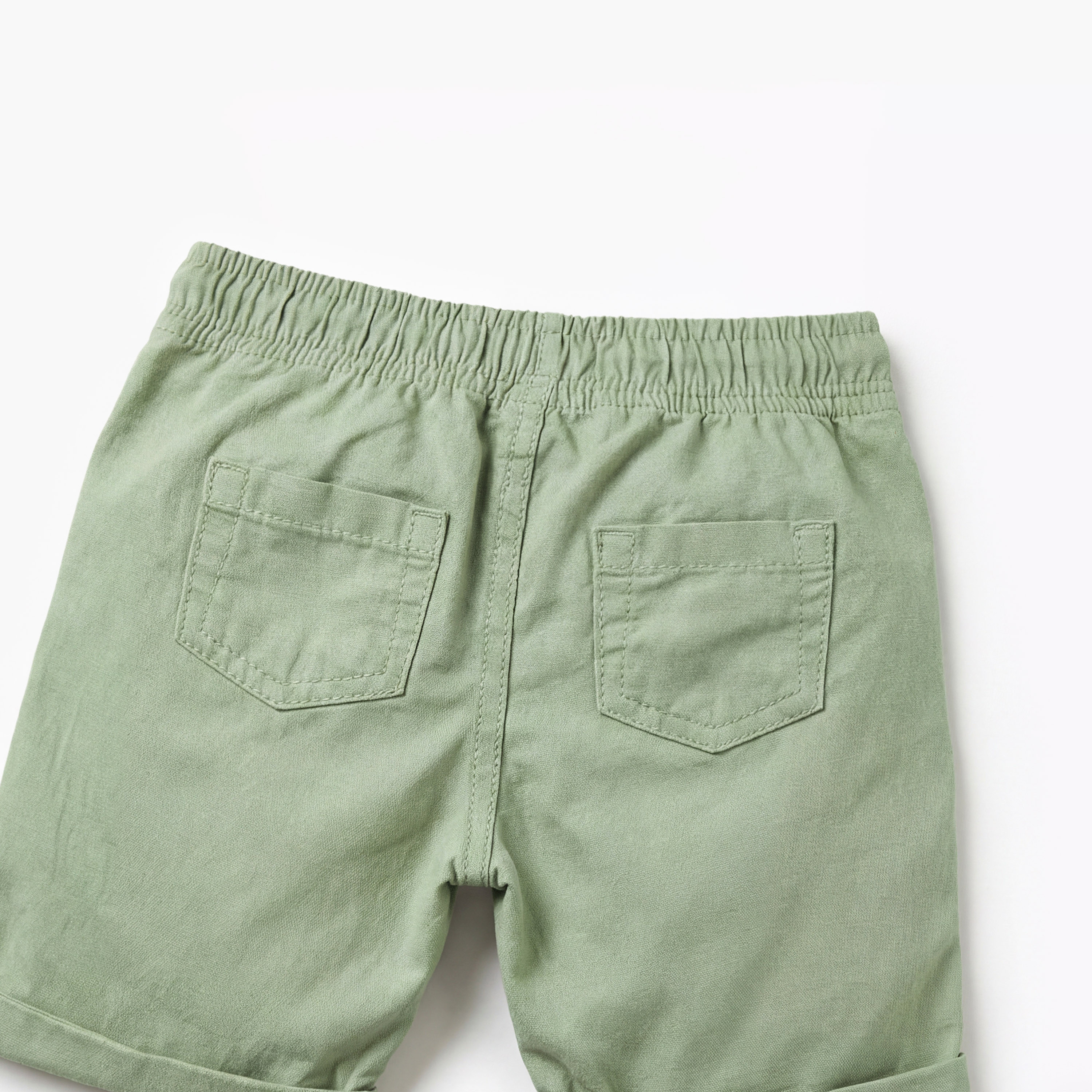 Juniors Solid Shorts with Elasticated Drawstring Closure-baby-boys-clothing-bottoms-shorts-image-5