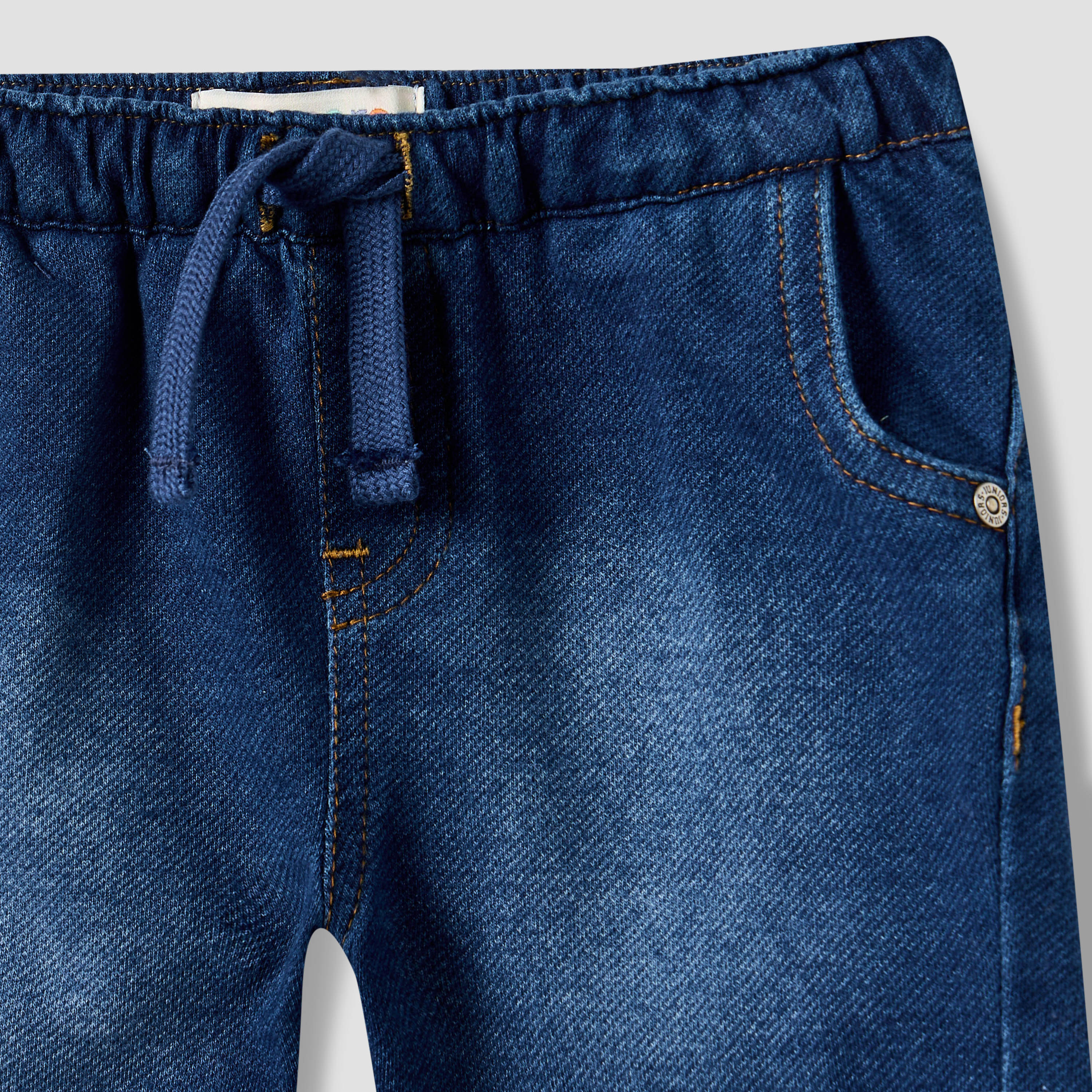 شورت دينم سادة بجيوب ورباط إغلاق من جونيورز-baby-boys-clothing-bottoms-shorts-image-4