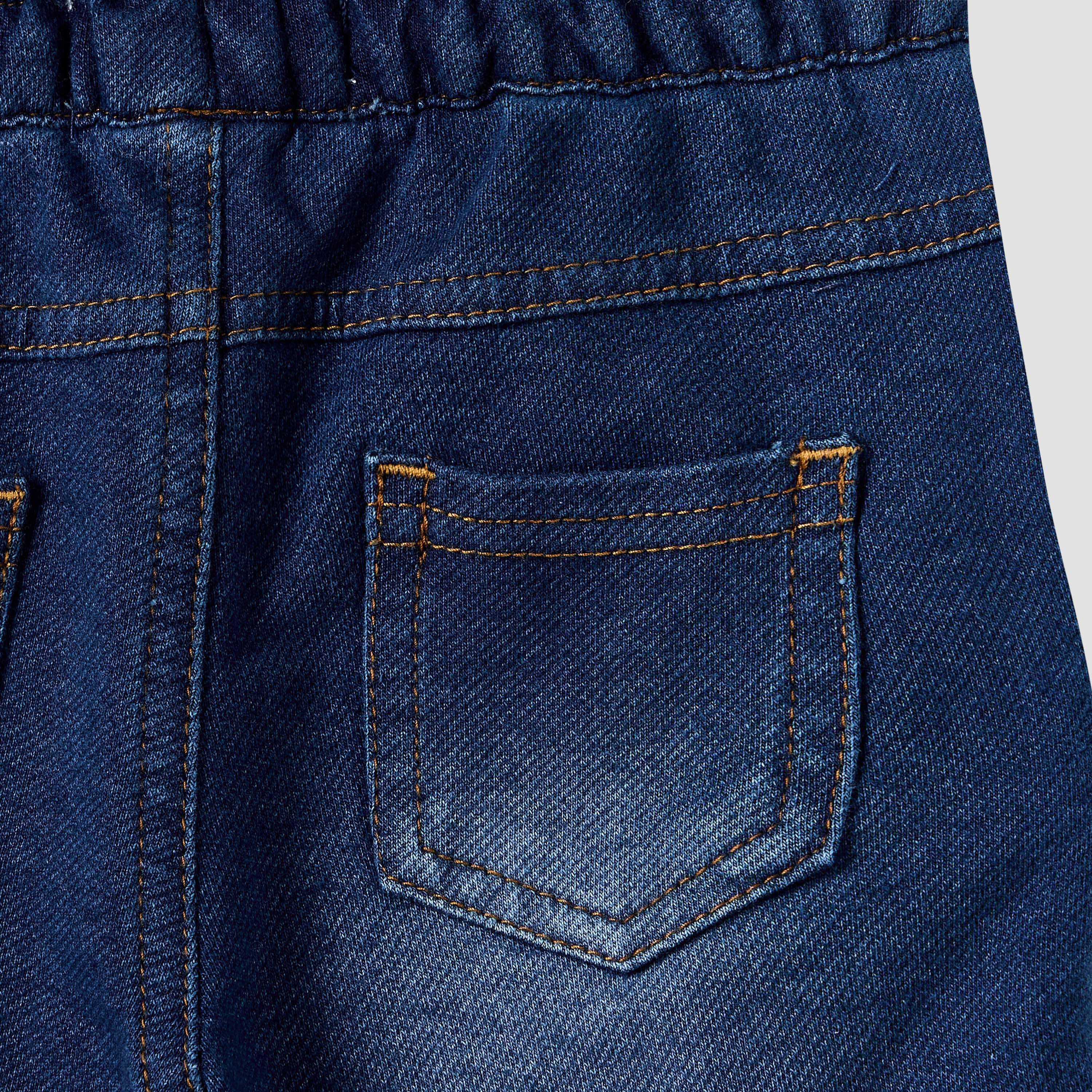 شورت دينم سادة بجيوب ورباط إغلاق من جونيورز-baby-boys-clothing-bottoms-shorts-image-3