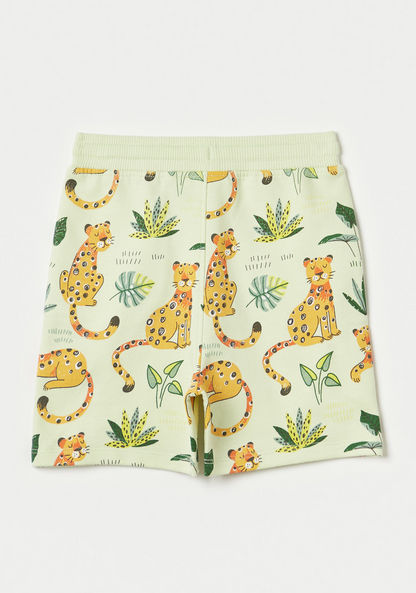 Juniors Leopard Print Shorts with Drawstring Closure-Shorts-image-3